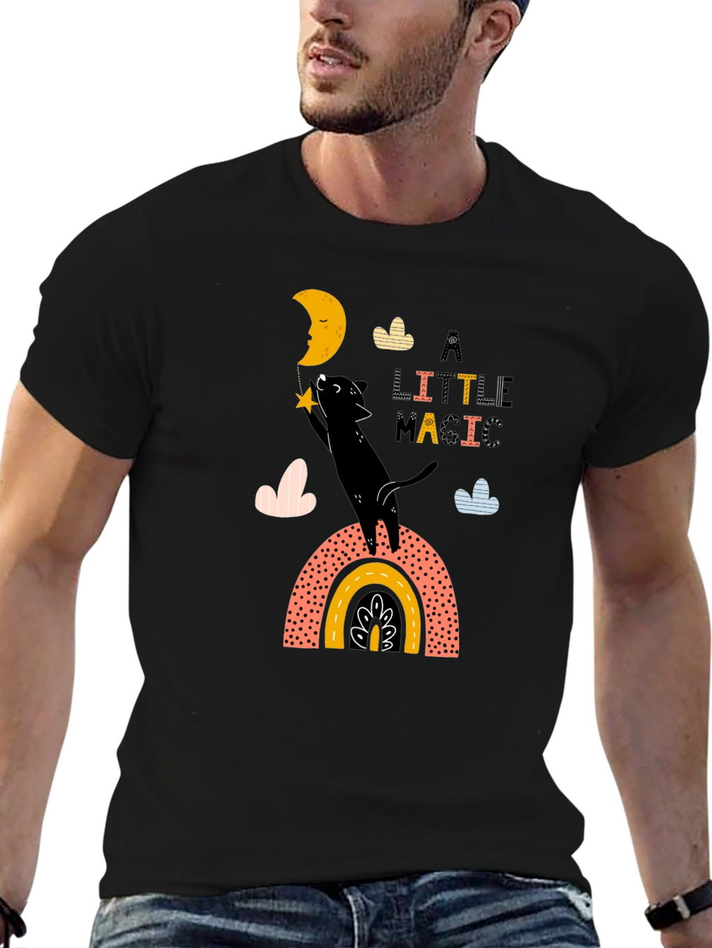 Magical Moon Cat Graphic Tee
