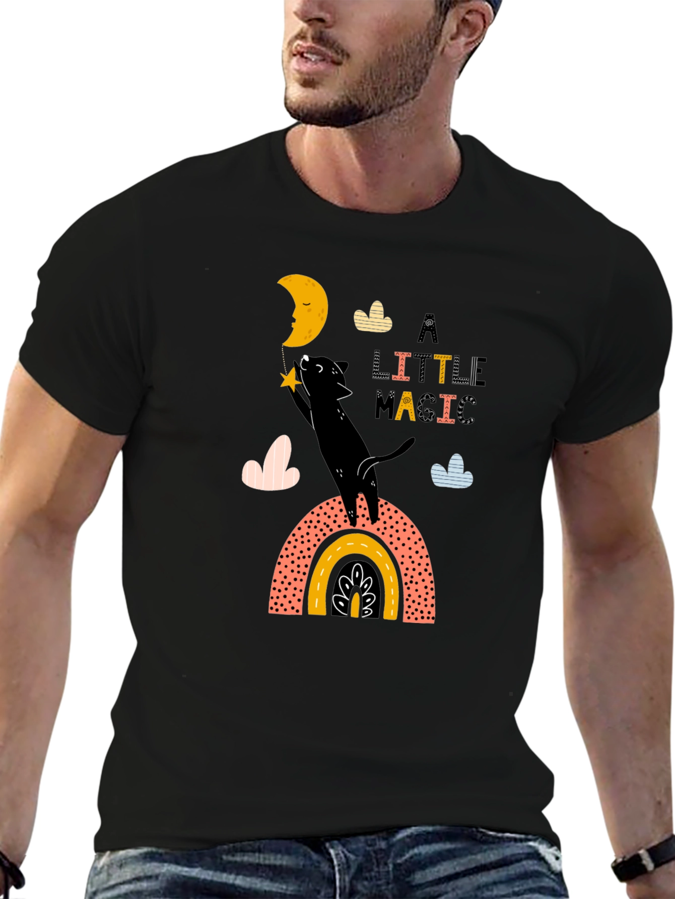 Magical Moon Cat Graphic Tee