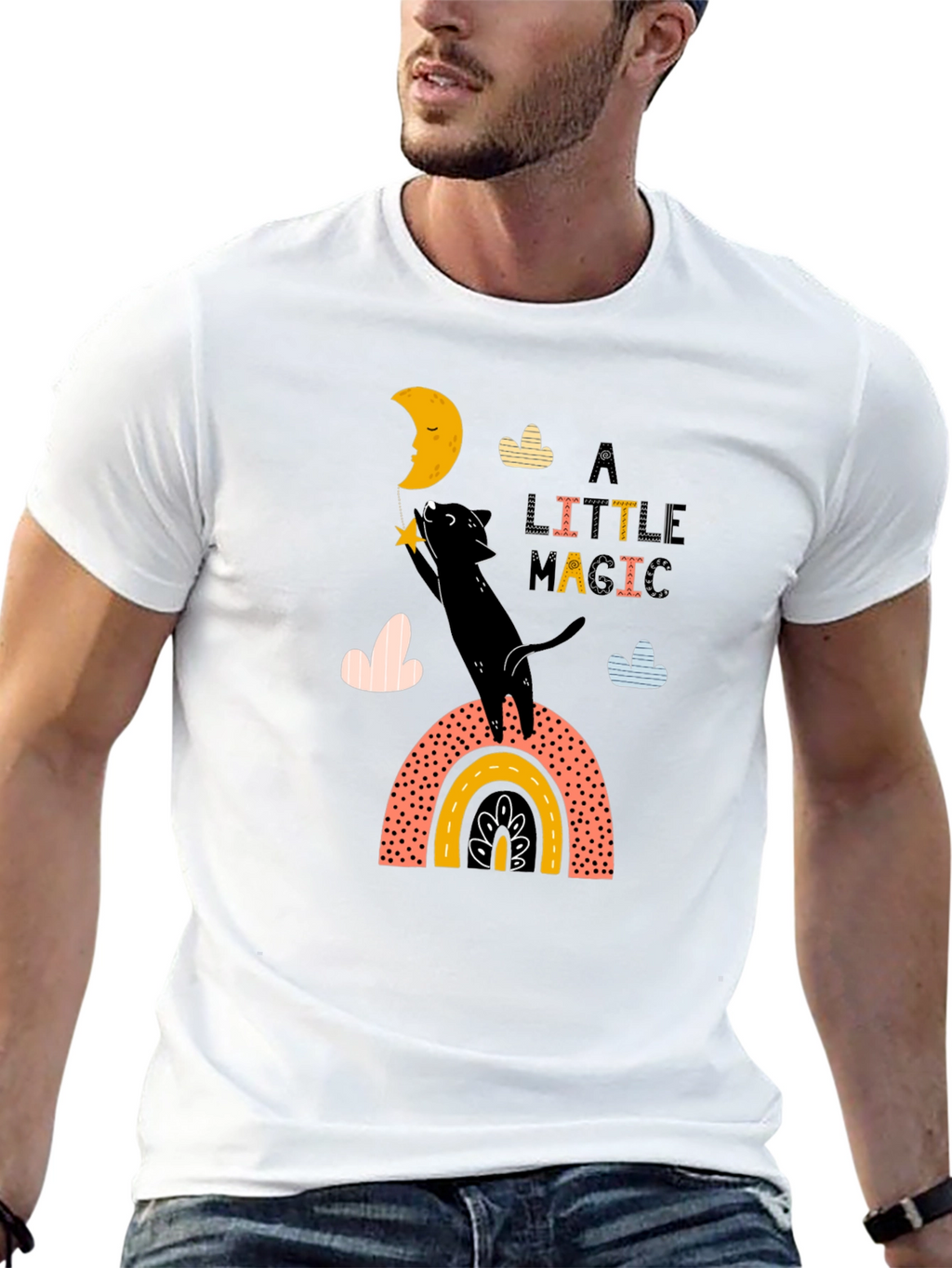 Magical Moon Cat Graphic Tee