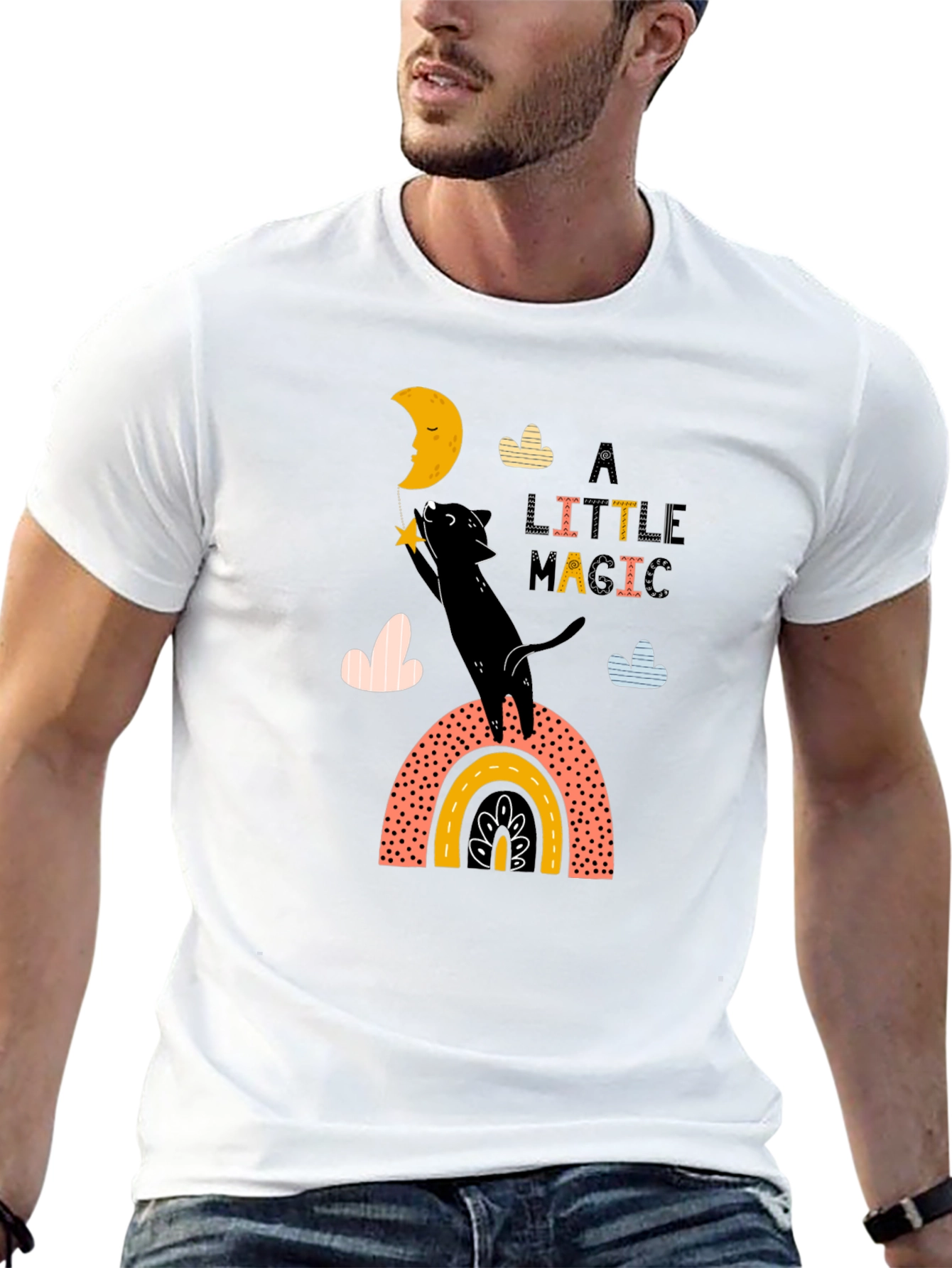 Magical Moon Cat Graphic Tee