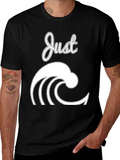 Just Wave Graphic Tee - Black Casual T-Shirt