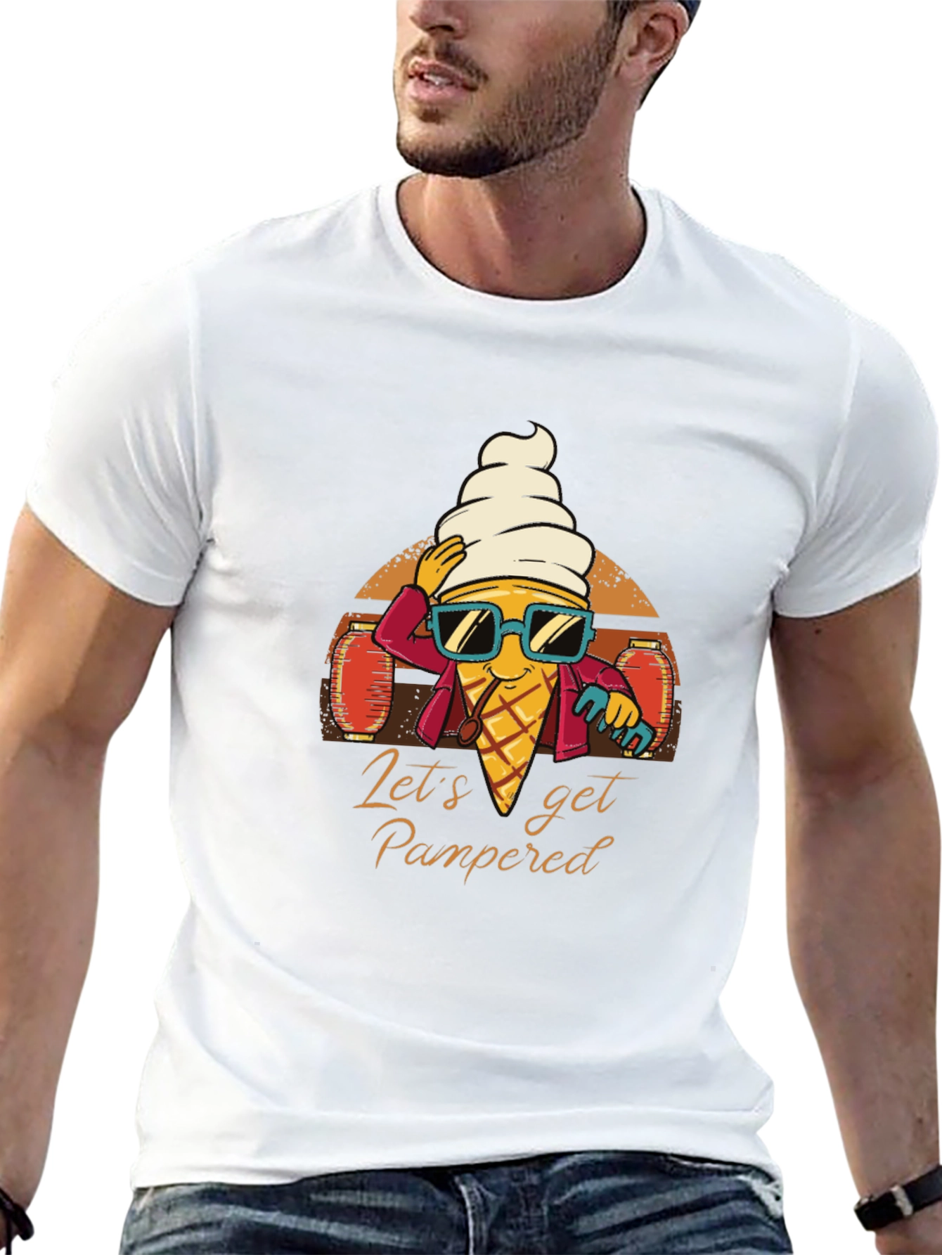 Cool Ice Cream Cone Graphic T-Shirt