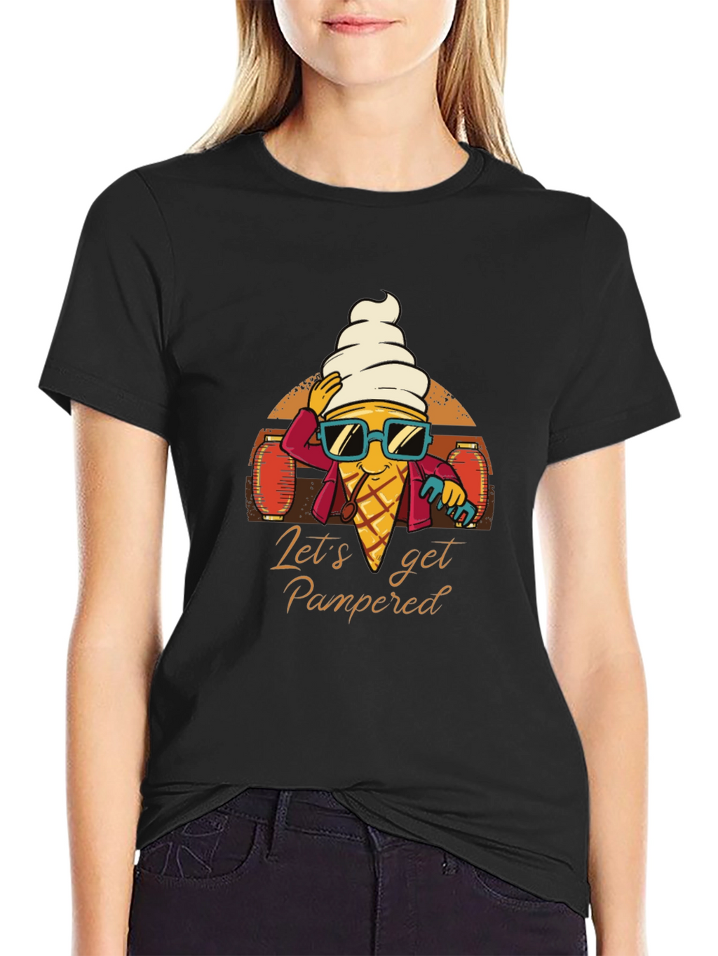 Cool Ice Cream Cone Graphic T-Shirt
