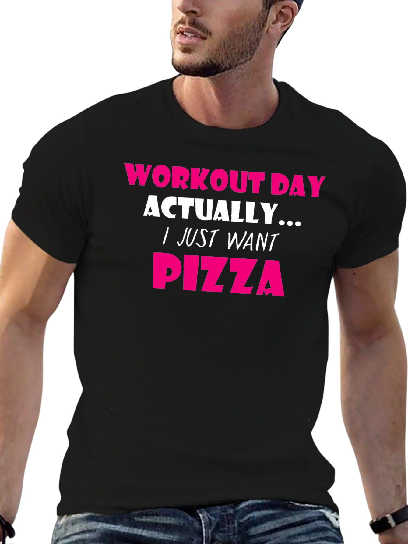 Workout Day Pizza T-Shirt - Funny Gym Tee