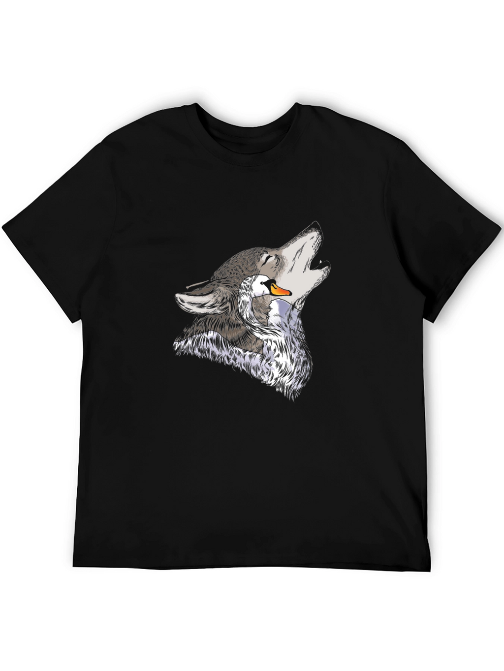 Wolf & Swan Graphic Print Black T-Shirt