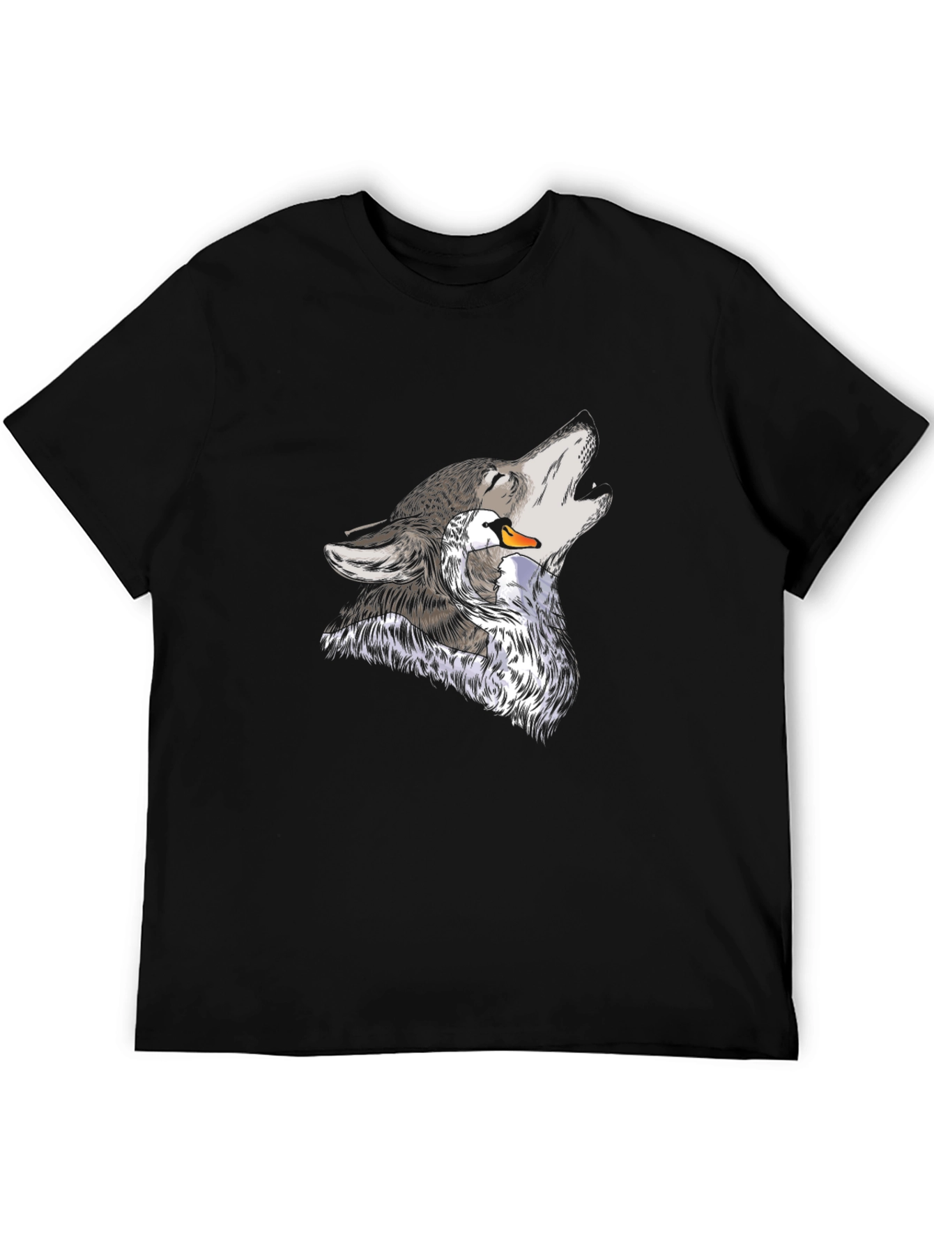 Wolf & Swan Graphic Print Black T-Shirt