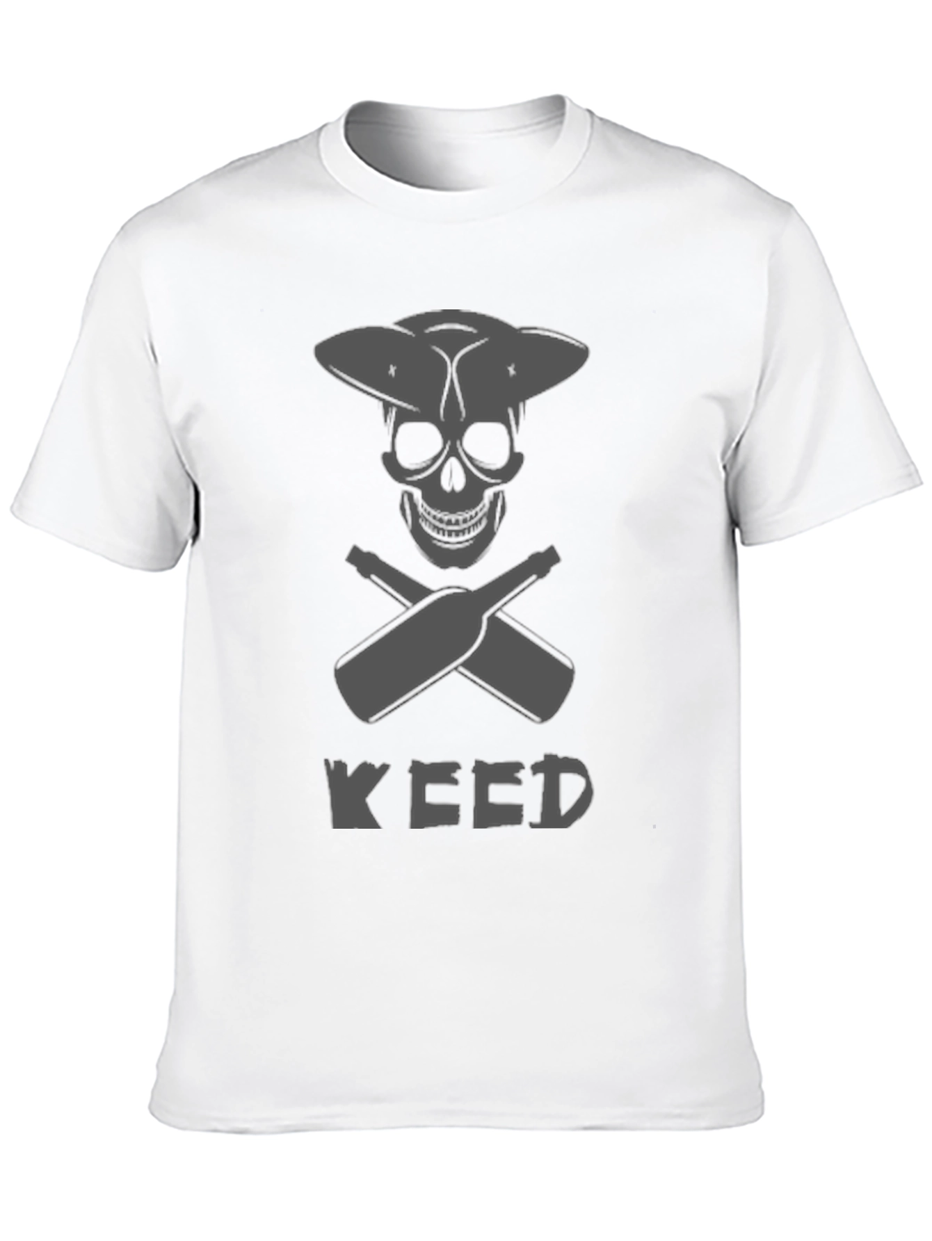 Skull & Crossed Bottles Weed T-Shirt - Black