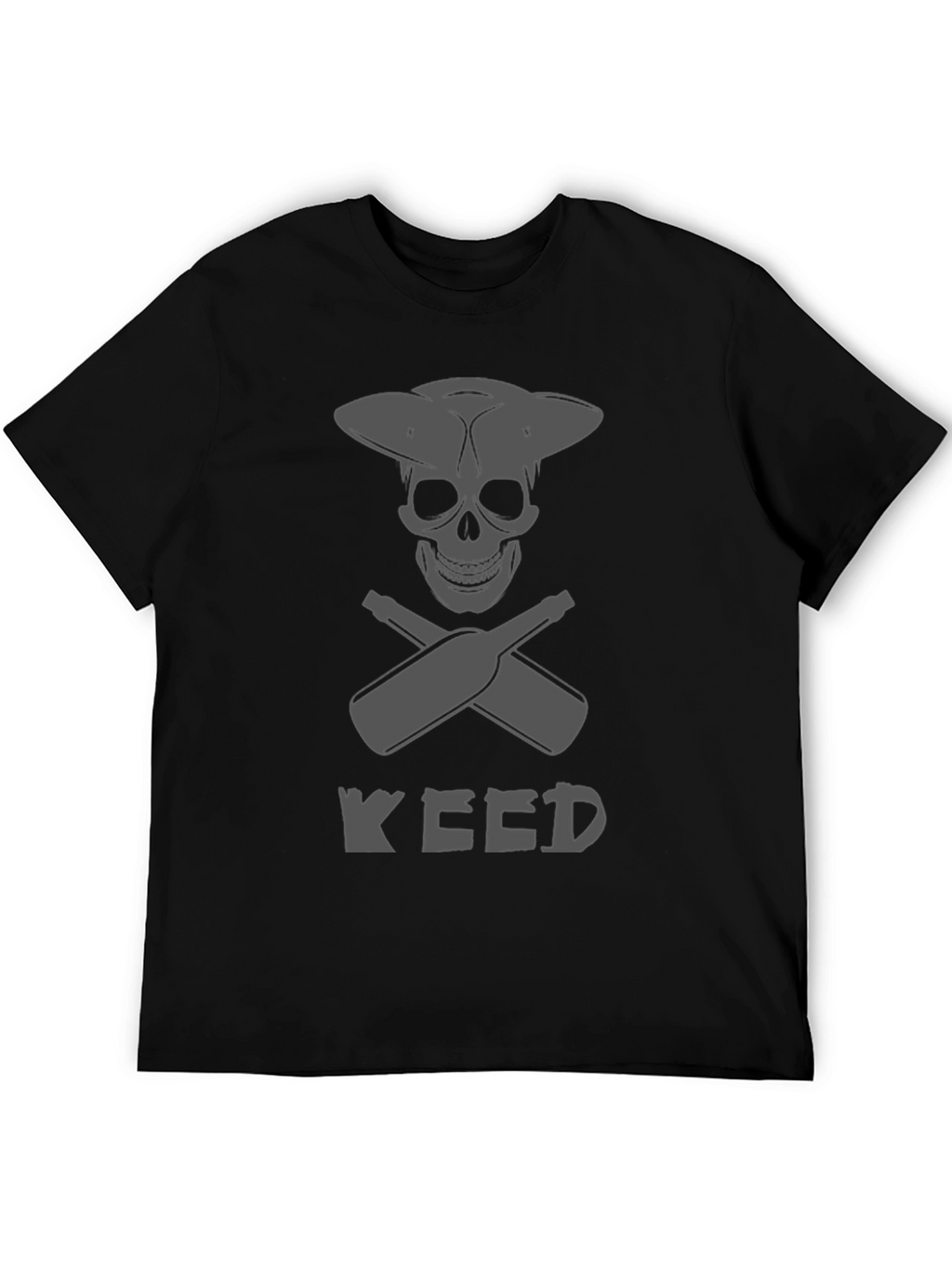 Skull & Crossed Bottles Weed T-Shirt - Black