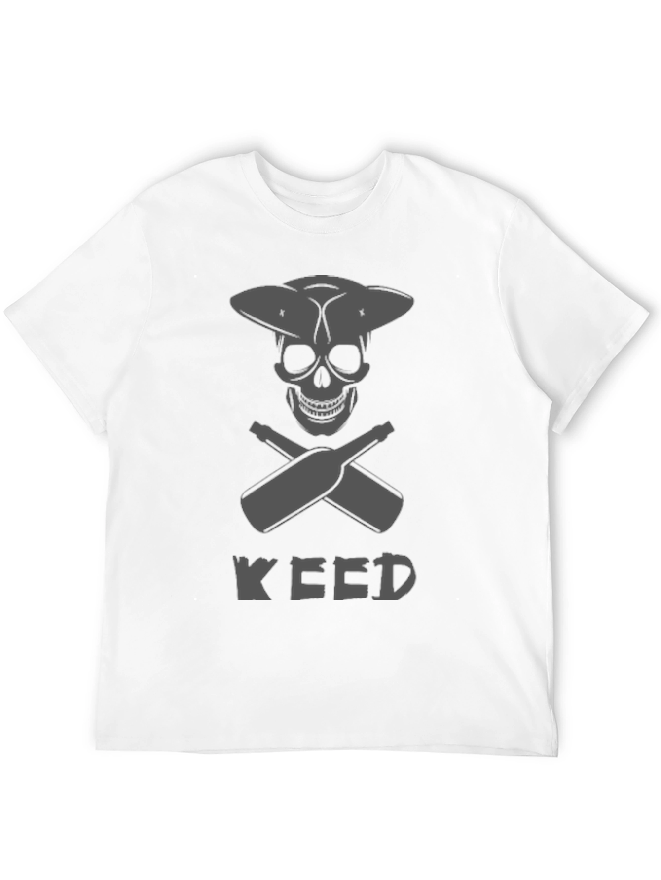 Skull & Crossed Bottles Weed T-Shirt - Black