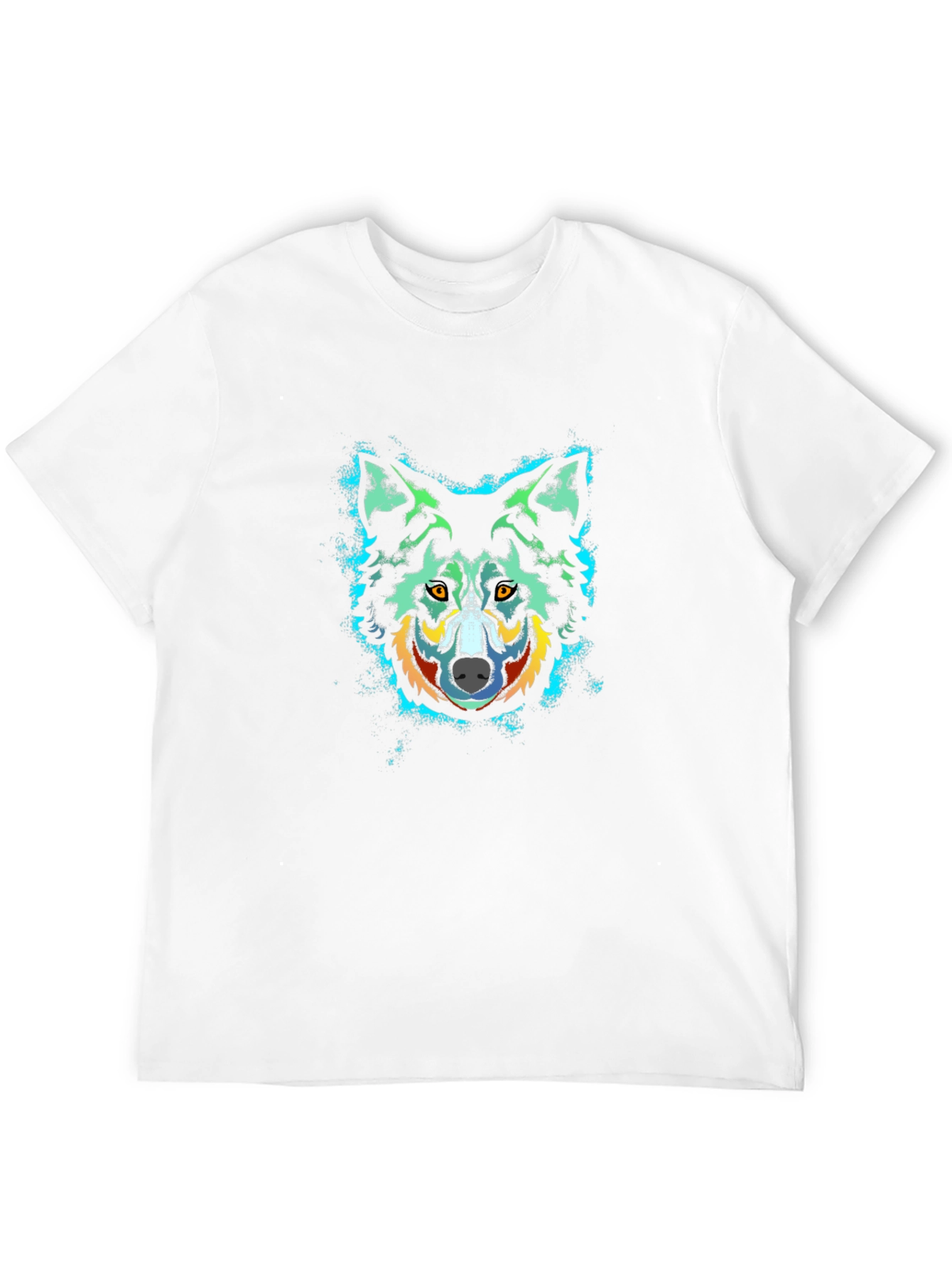 Wolf Graphic Print Crew Neck Black T-Shirt