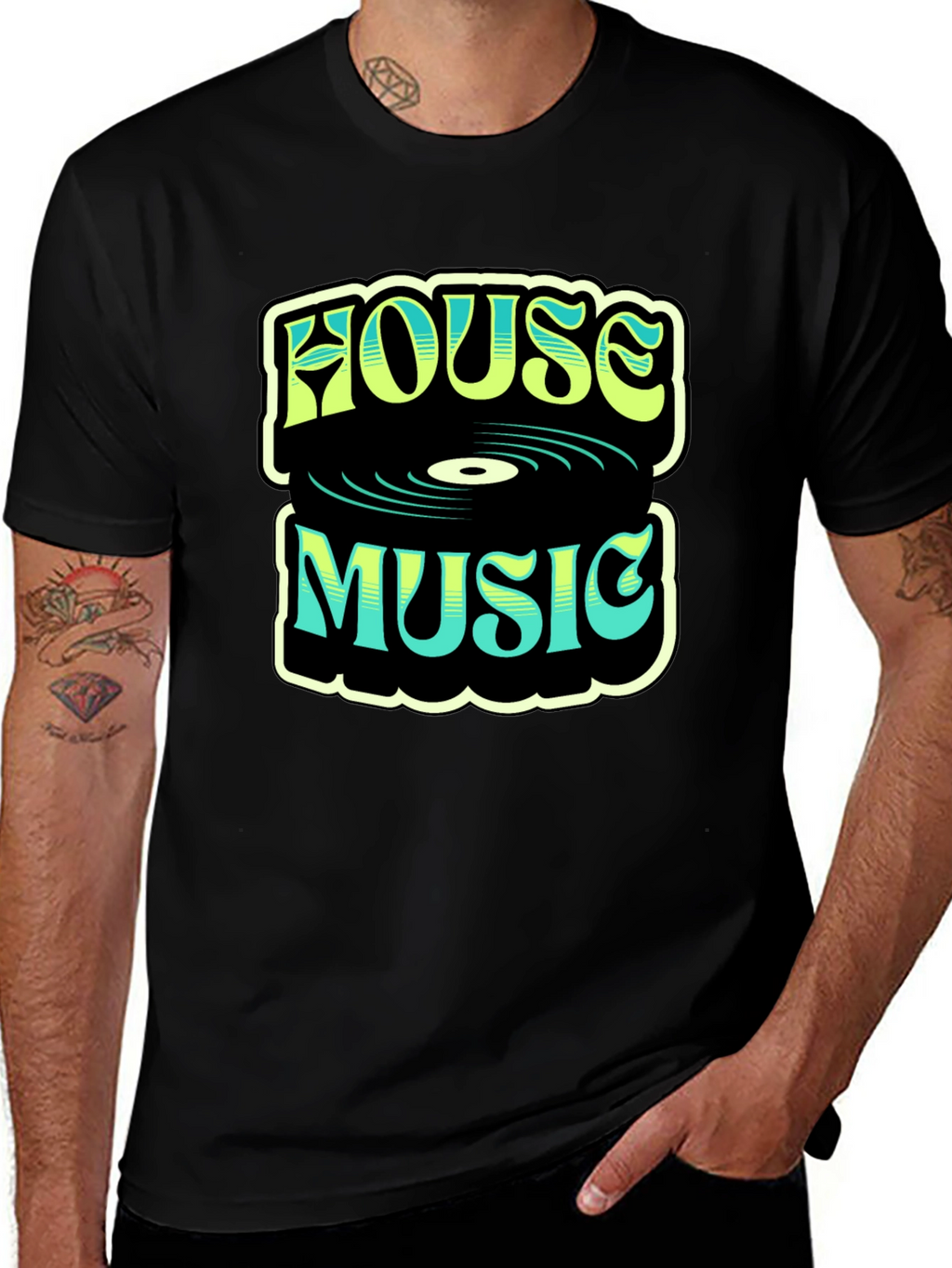 House Music Graphic T-Shirt - Retro Design