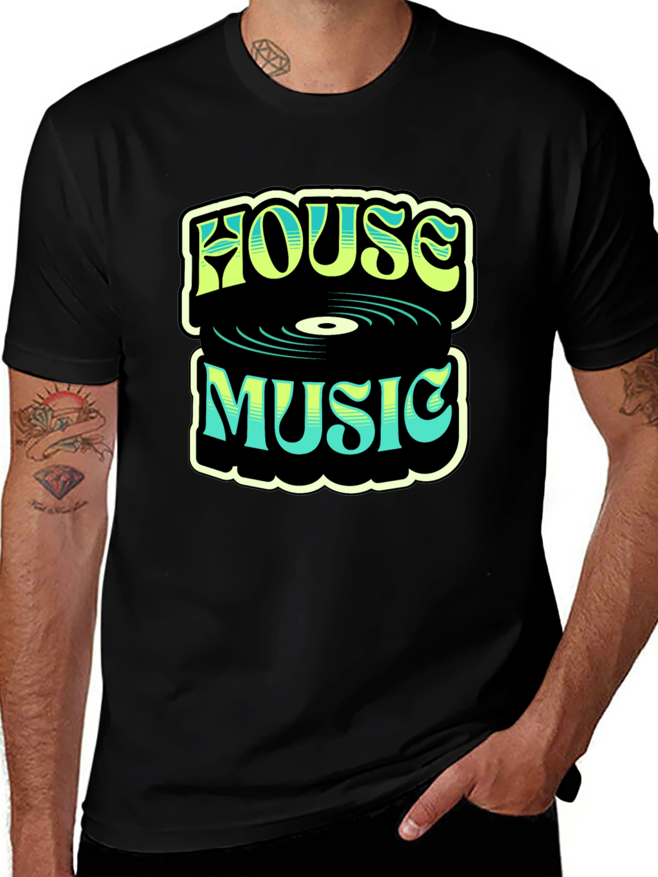 House Music Graphic T-Shirt - Retro Design