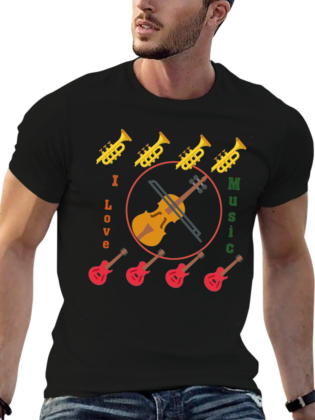 I Love Music Graphic Tee