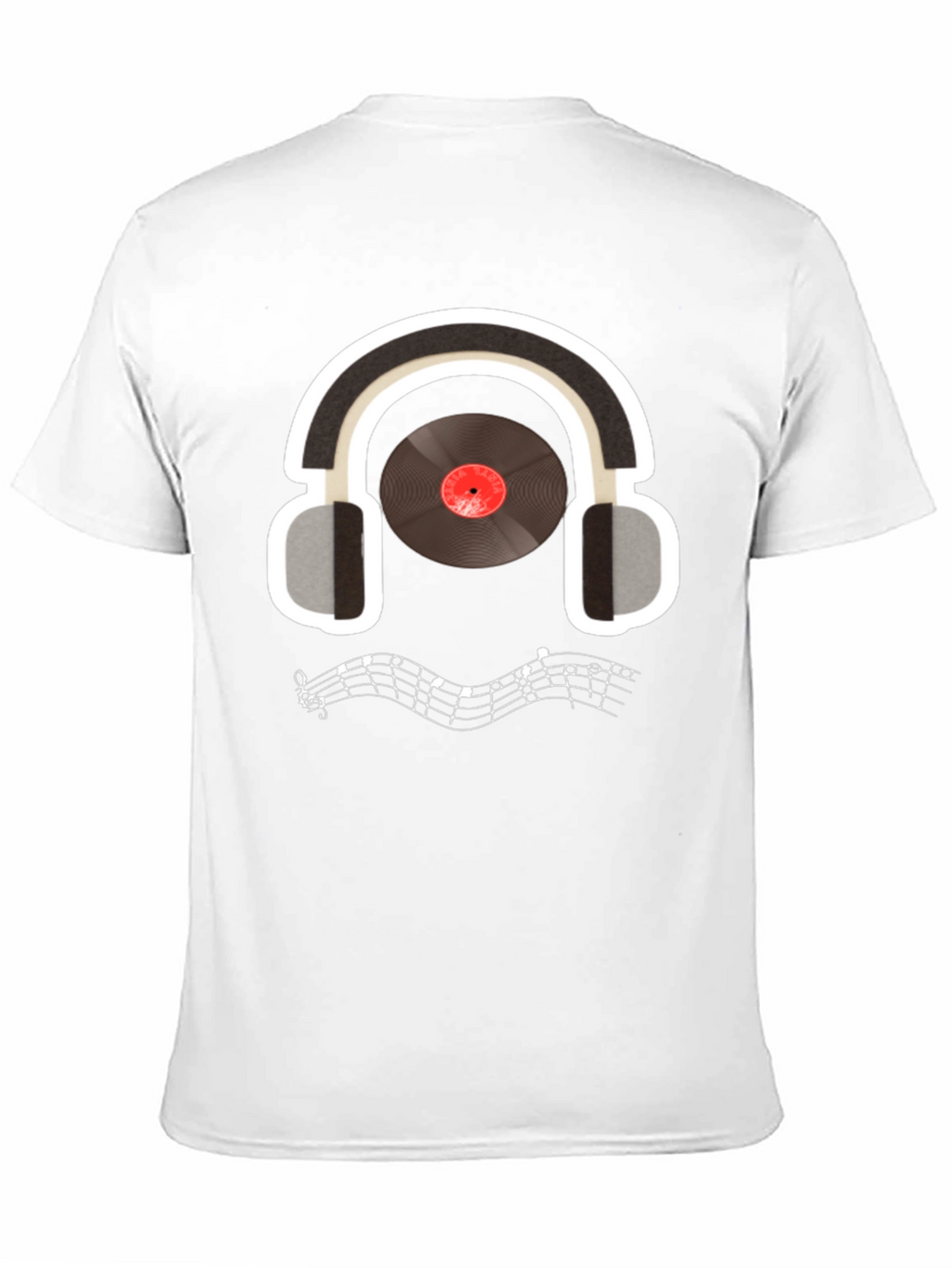 Music Lover T-Shirt: Headphones & Vinyl Design
