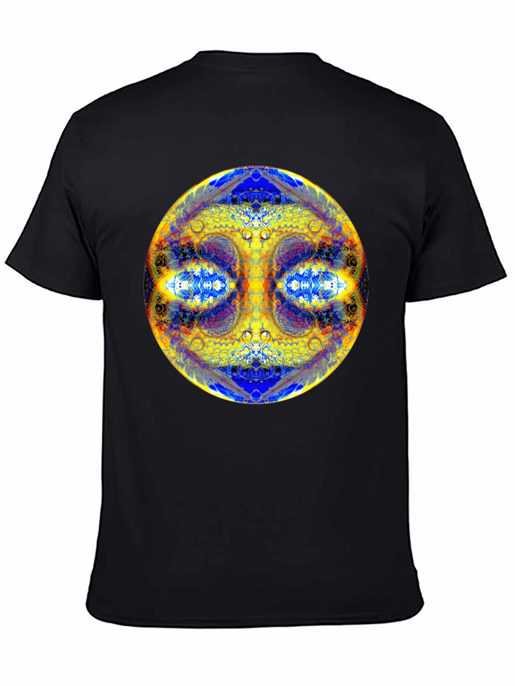 Psychedelic Mandala Graphic Tee - Black Cotton T-Shirt