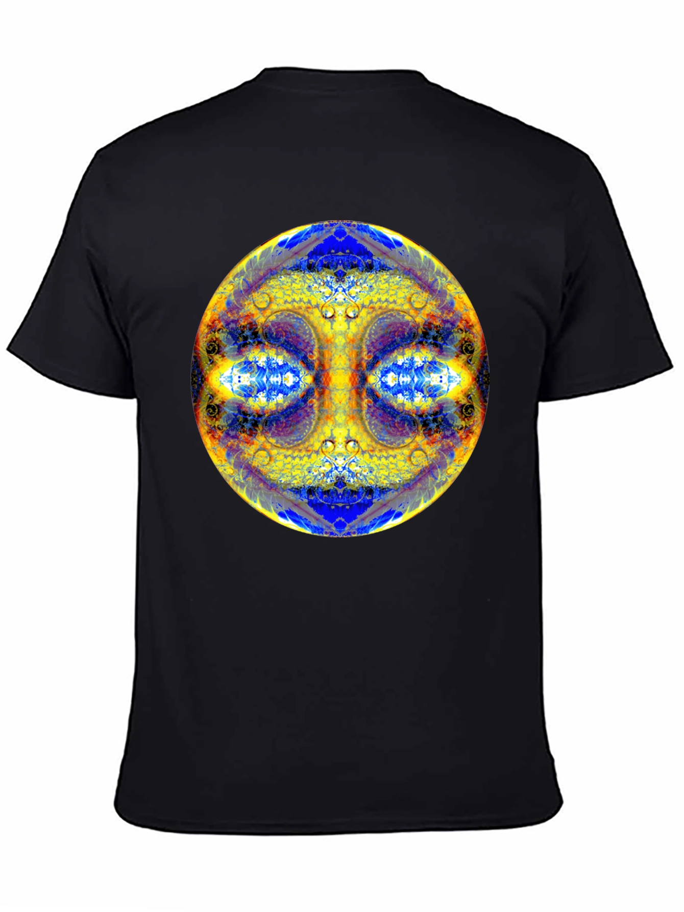 Psychedelic Mandala Graphic Tee - Black Cotton T-Shirt