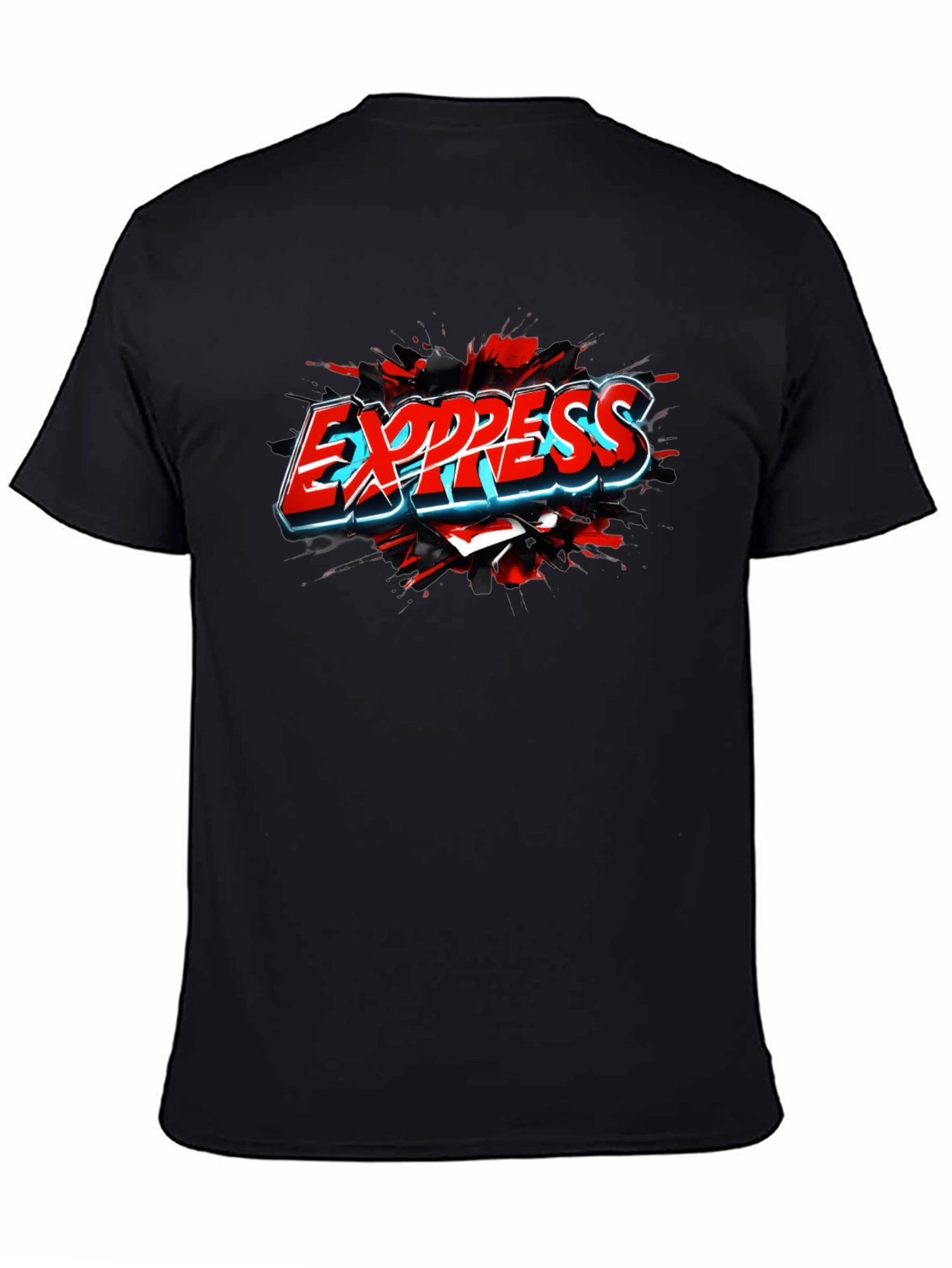 Express T-Shirt - Cool Graphic Print - Black