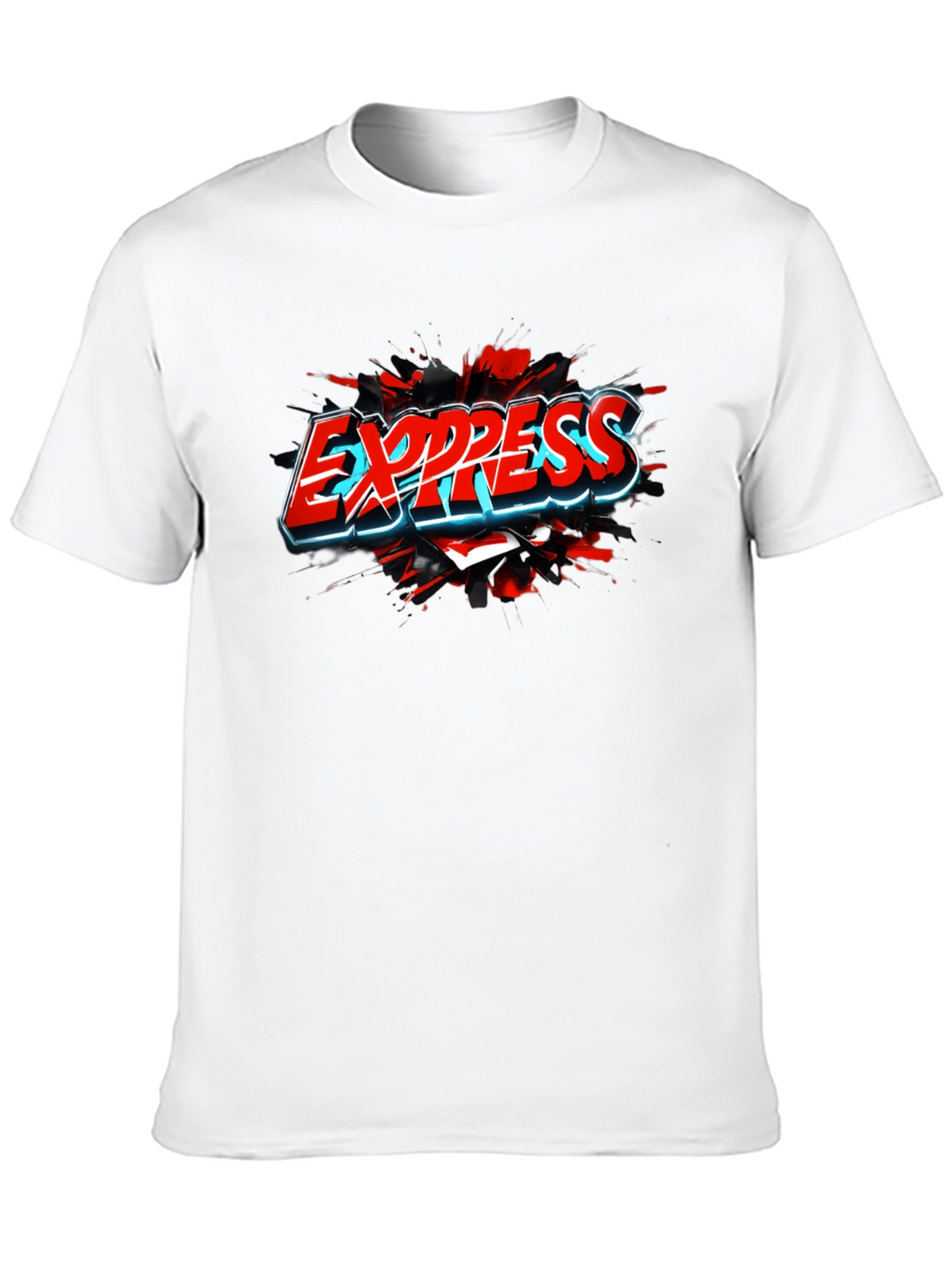 Express T-Shirt - Cool Graphic Print - Black