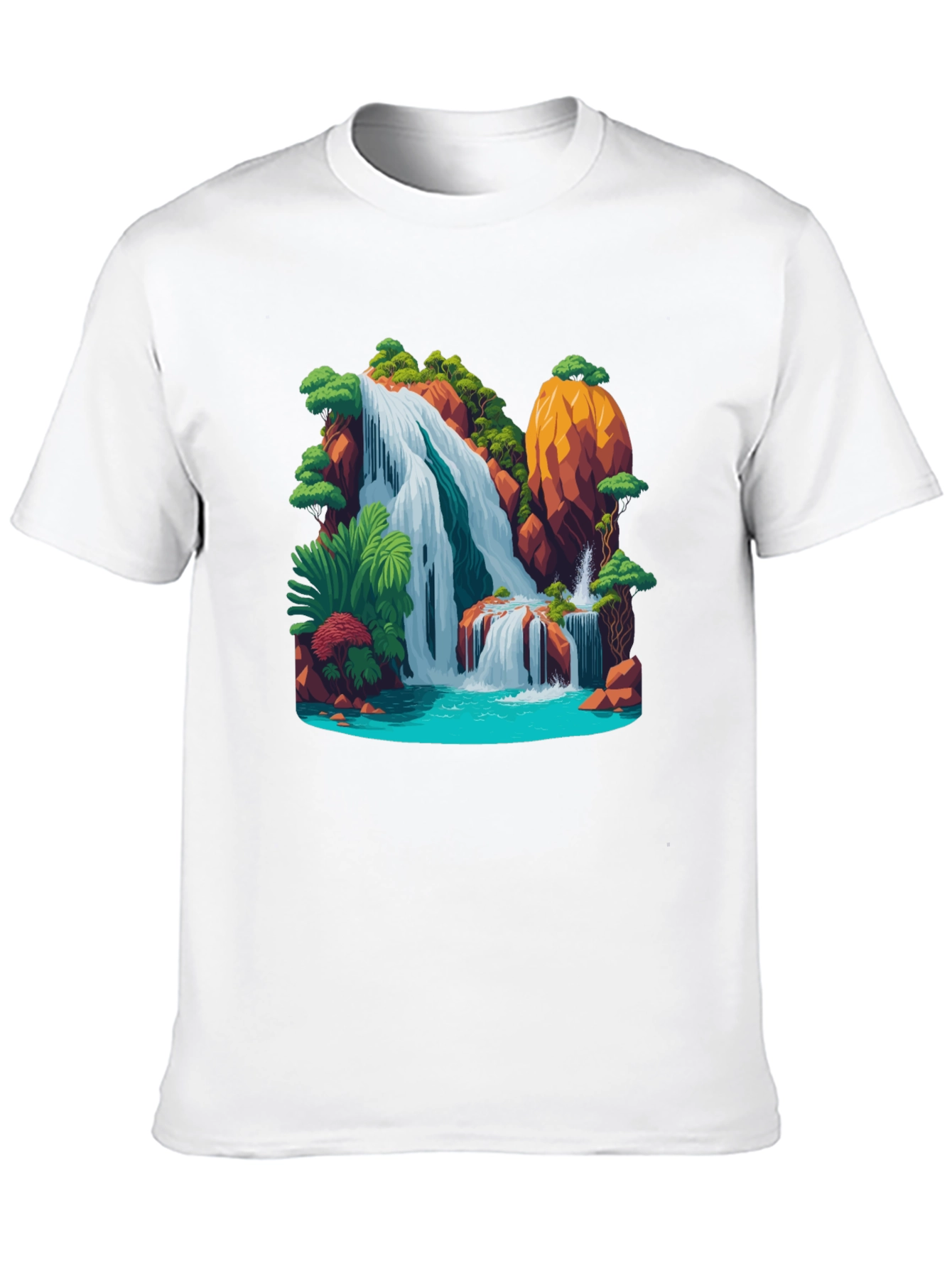 Waterfall Graphic Black T-Shirt