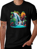 Waterfall Graphic Black T-Shirt