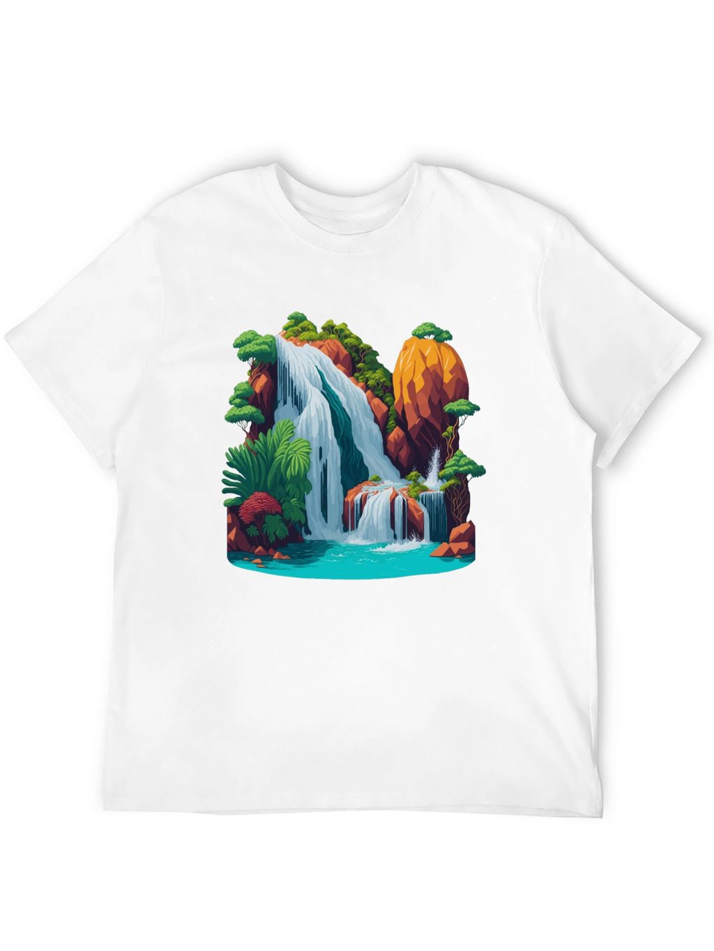 Waterfall Graphic Black T-Shirt