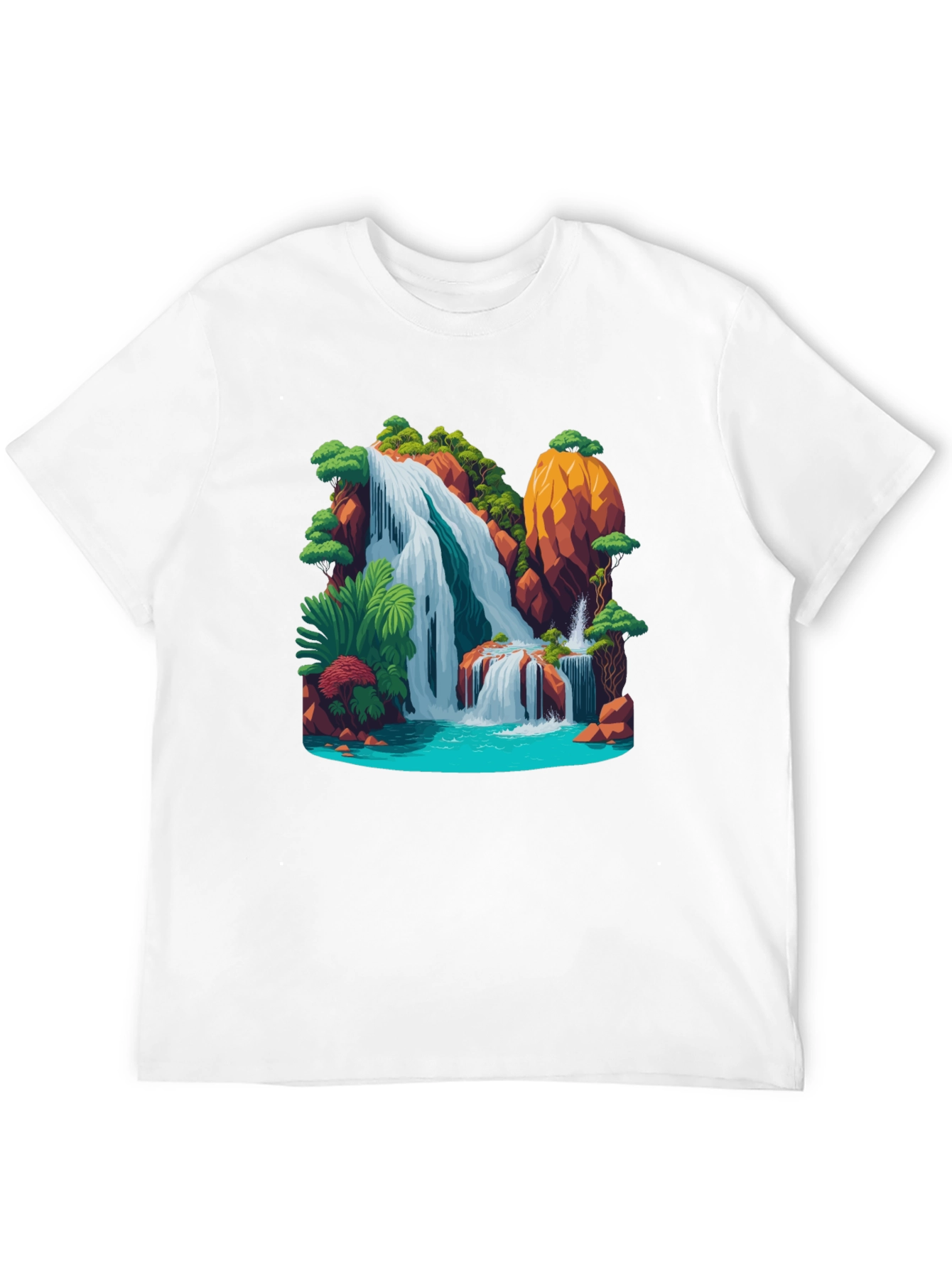 Waterfall Graphic Black T-Shirt