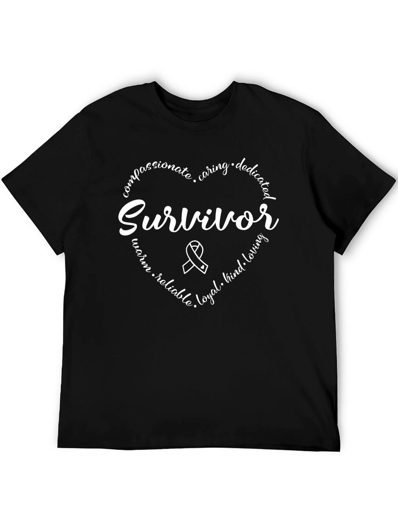 Survivor Heart Graphic Tee - Compassionate Caring Design