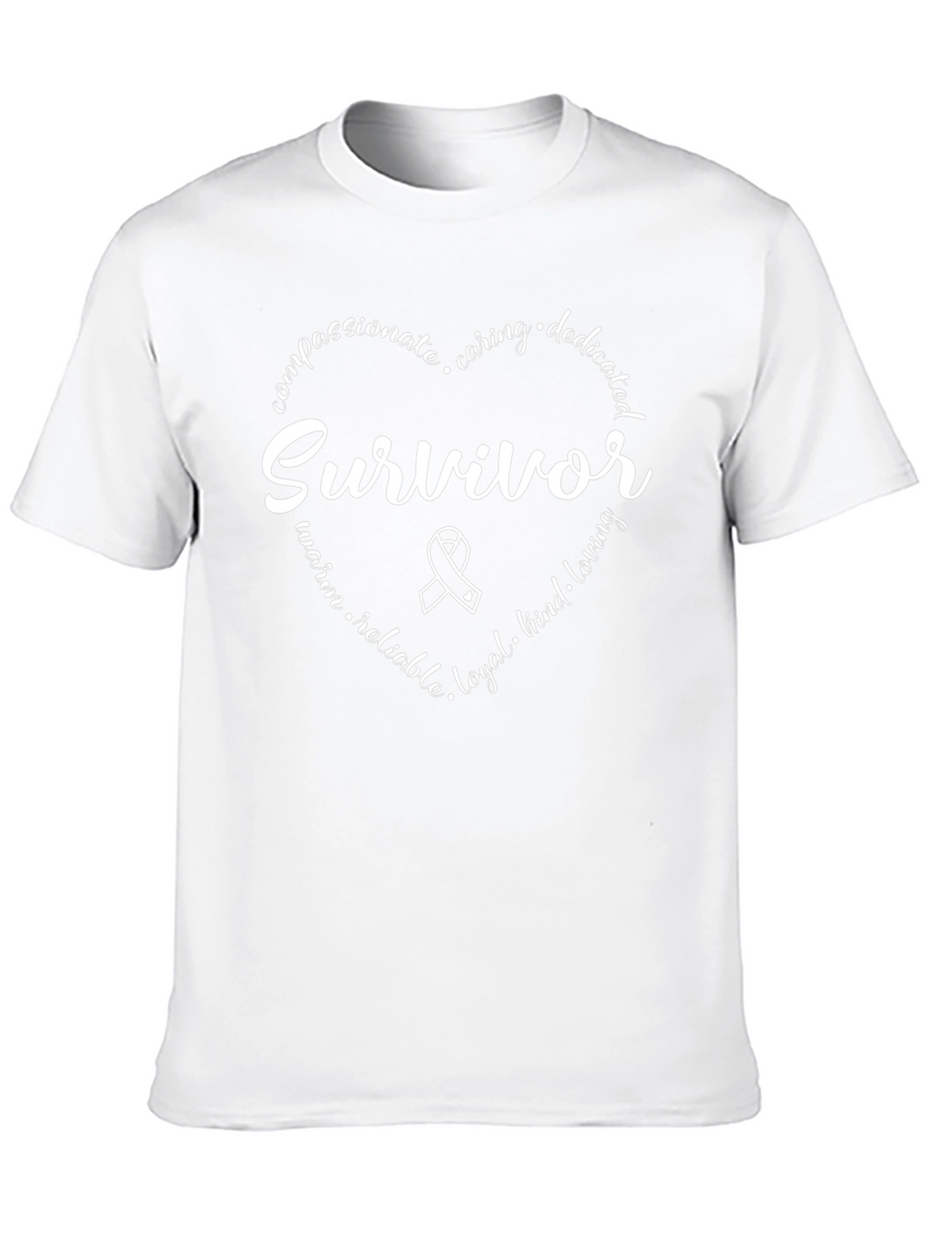 Survivor Heart Graphic Tee - Compassionate Caring Design