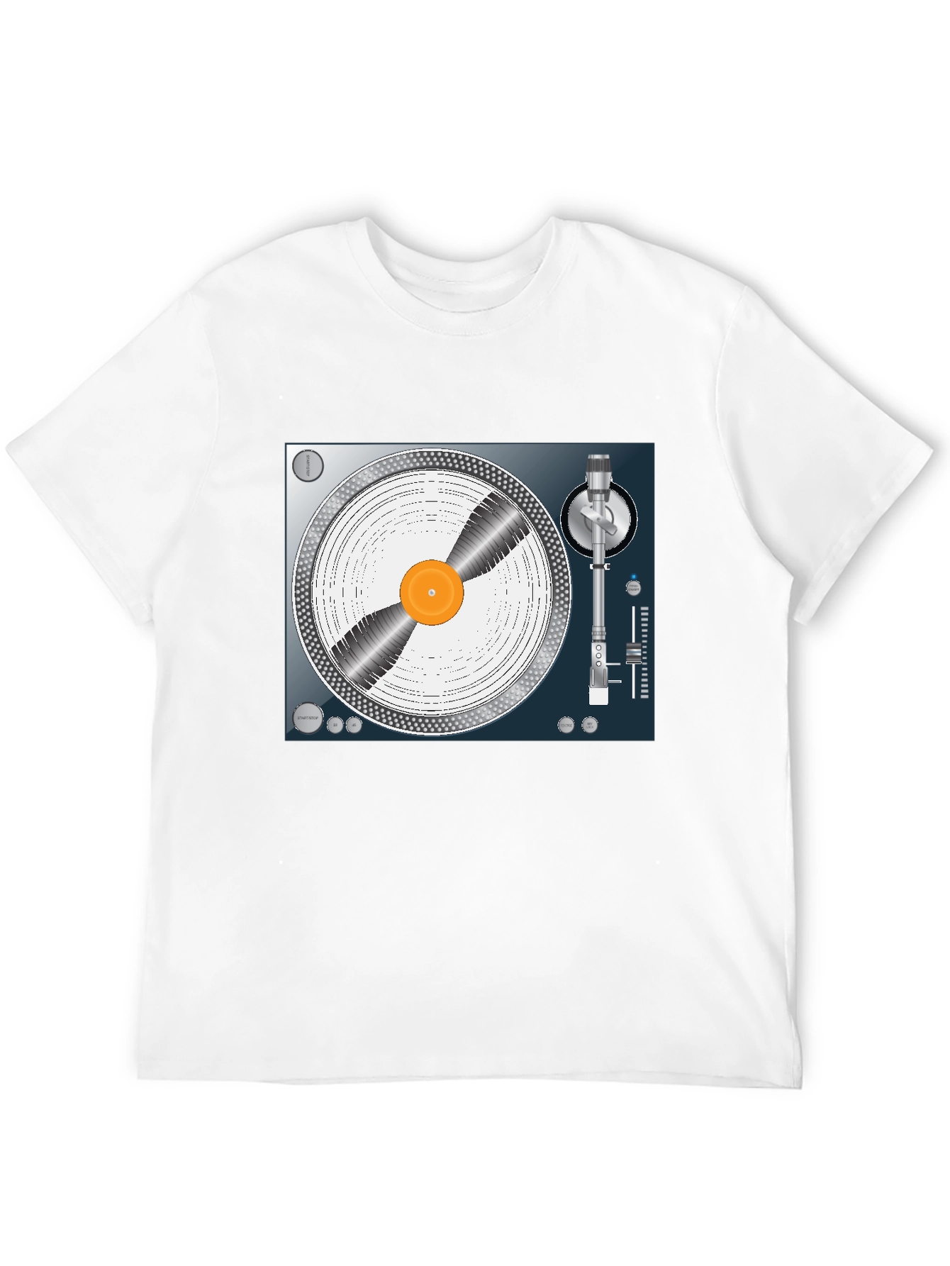 DJ Turntable Graphic Tee - Black Cotton T-Shirt