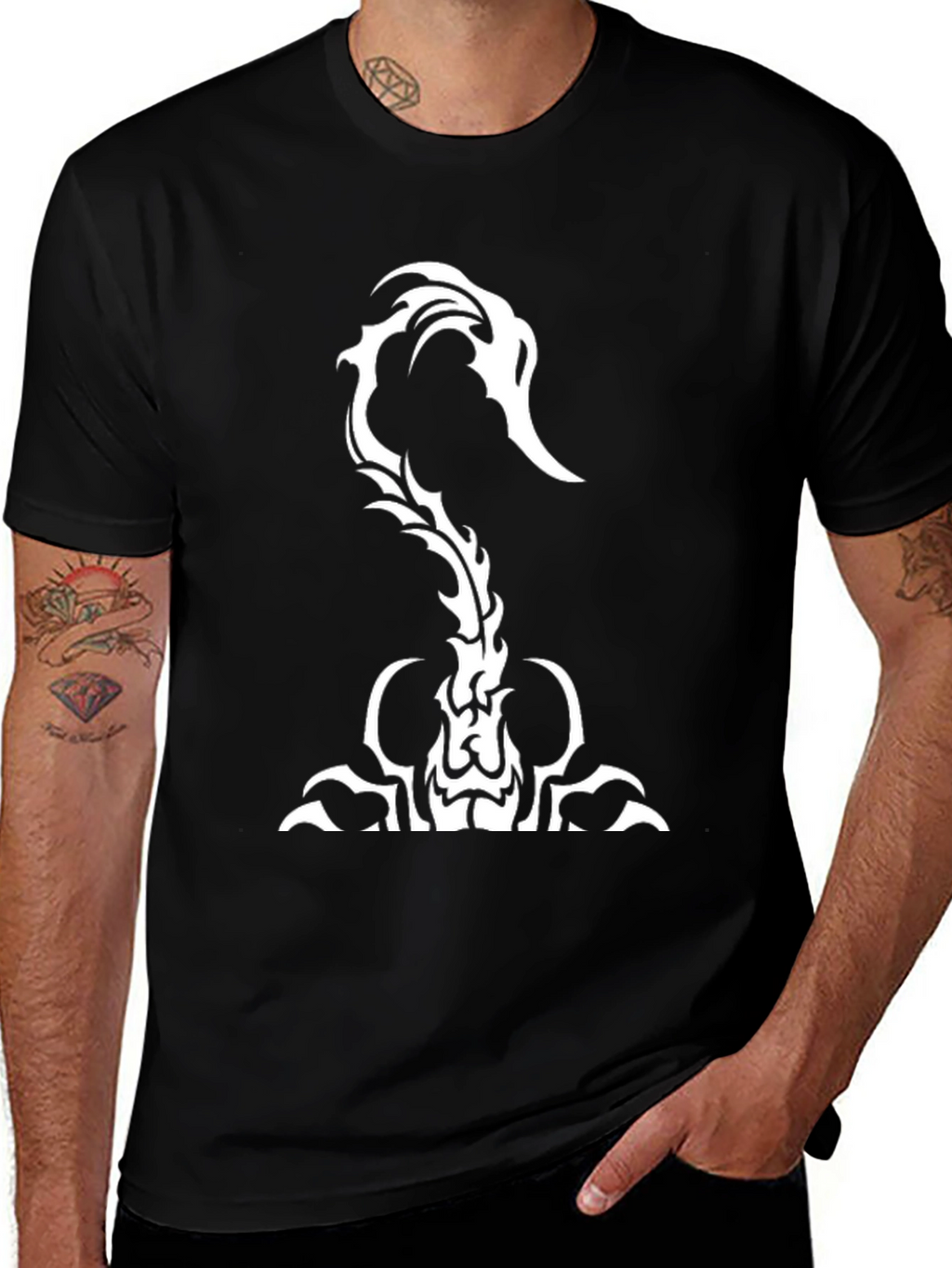 Scorpion Tail Graphic Tee - Black