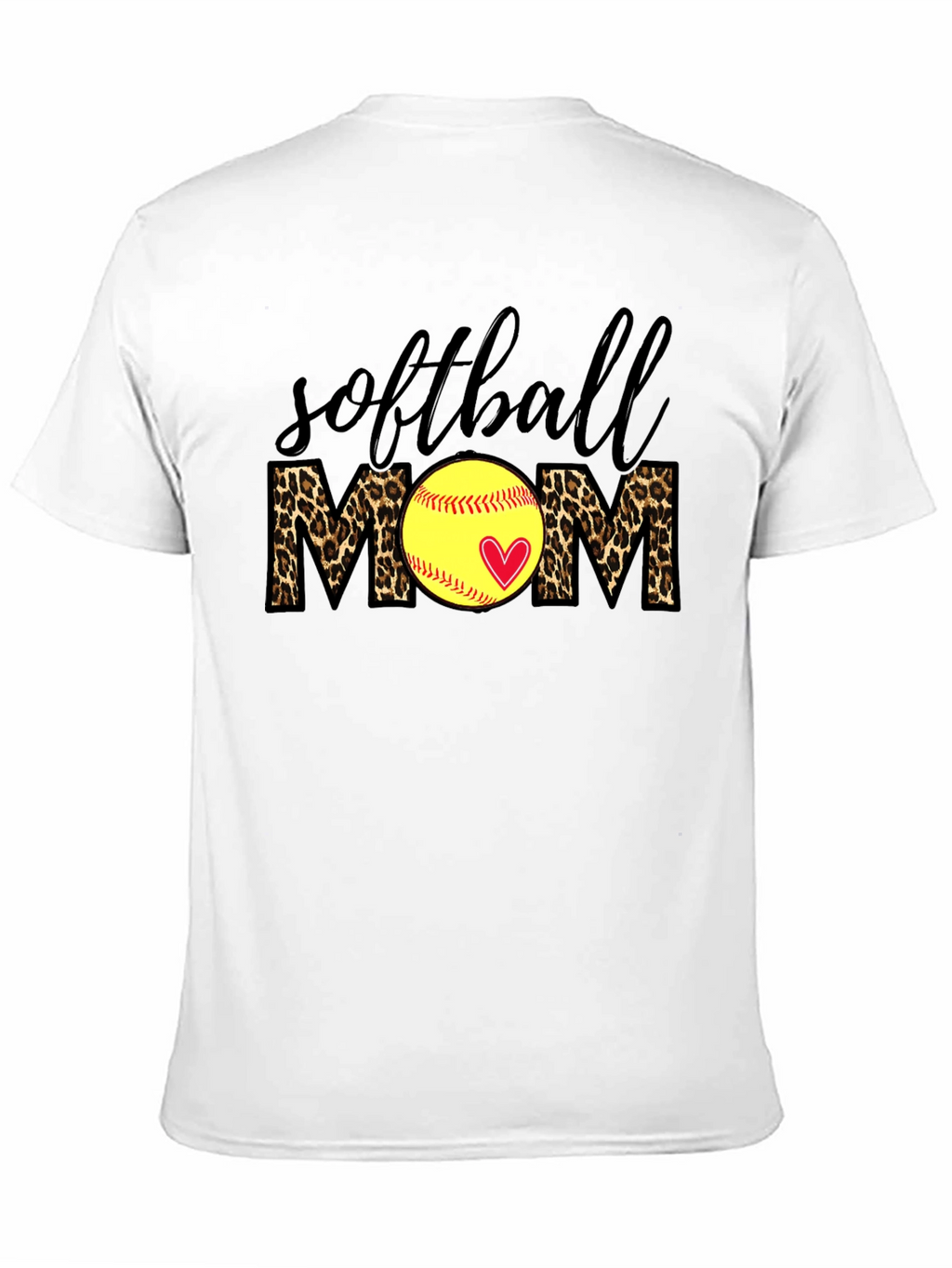 Softball Mom Leopard Print T-Shirt