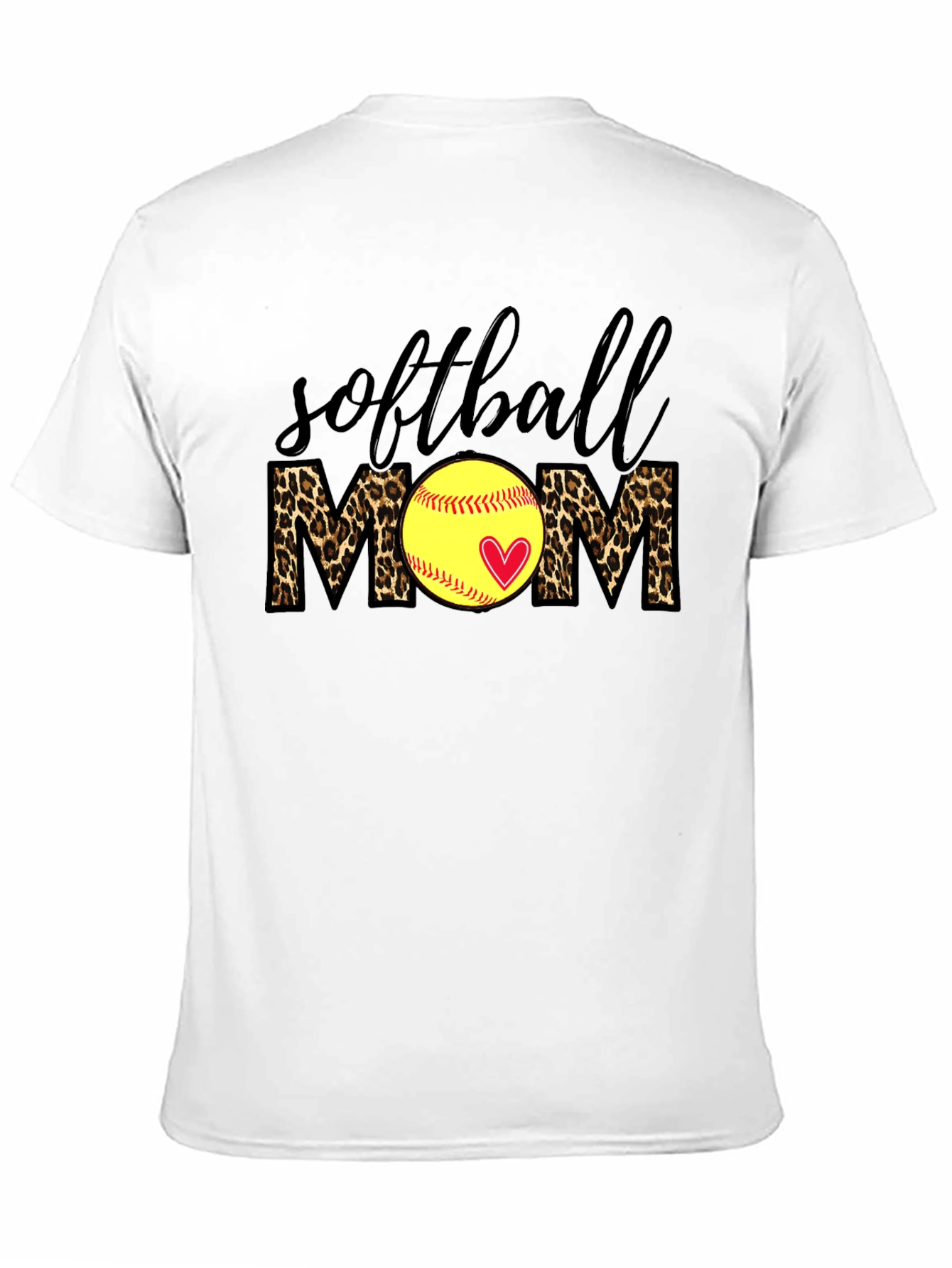 Softball Mom Leopard Print T-Shirt