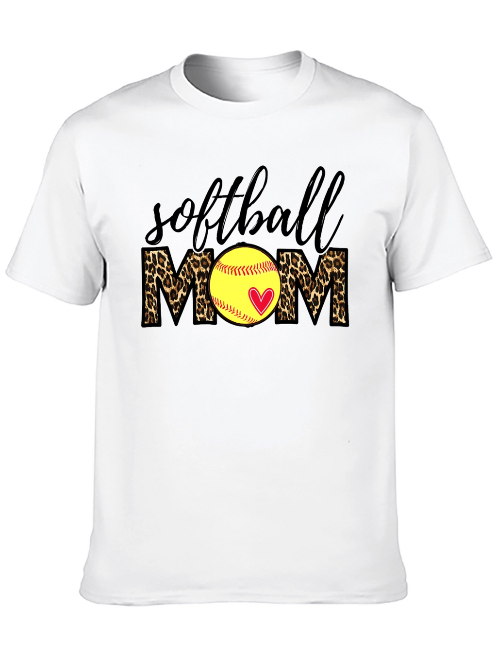 Softball Mom Leopard Print T-Shirt