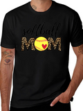 Softball Mom Leopard Print T-Shirt