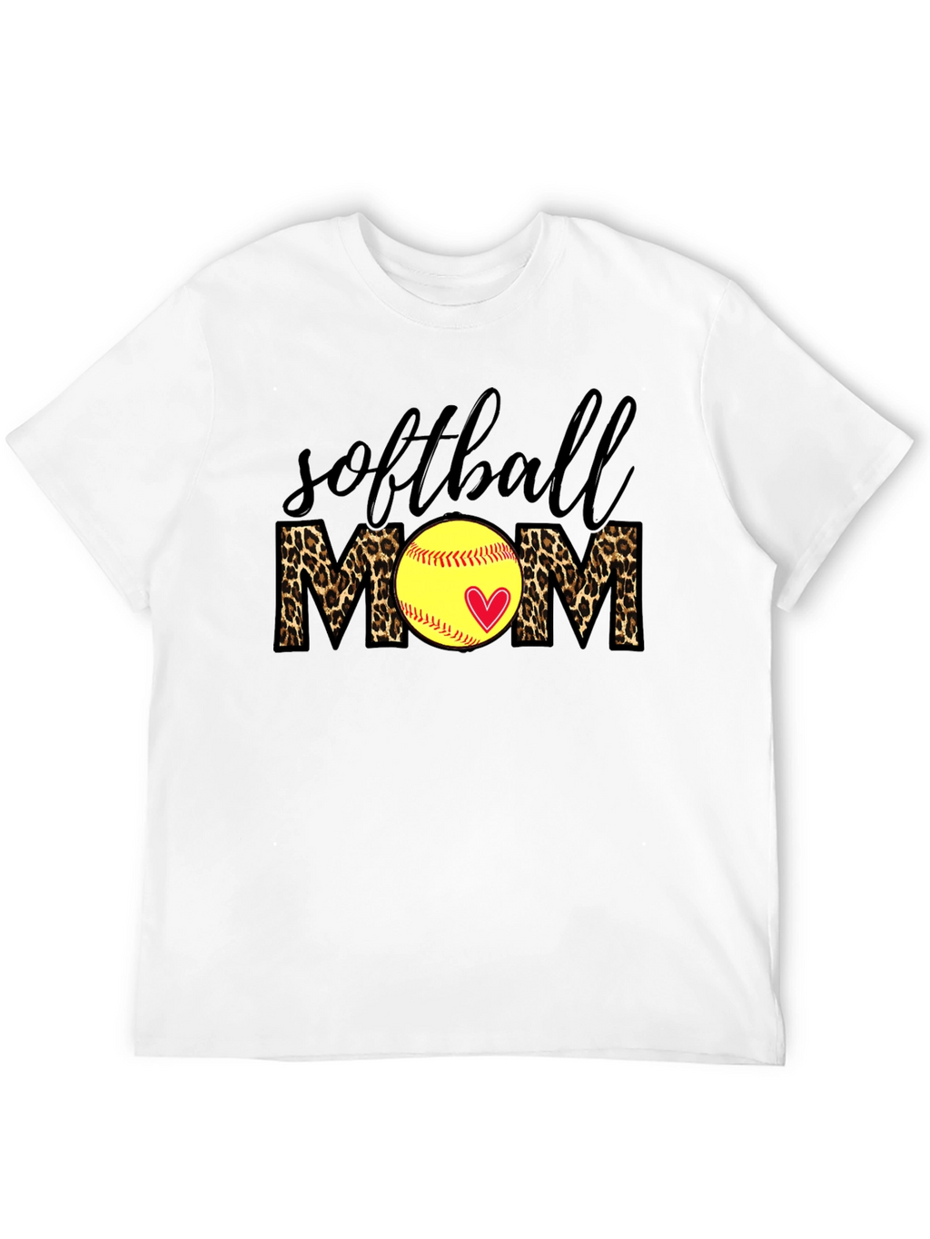 Softball Mom Leopard Print T-Shirt