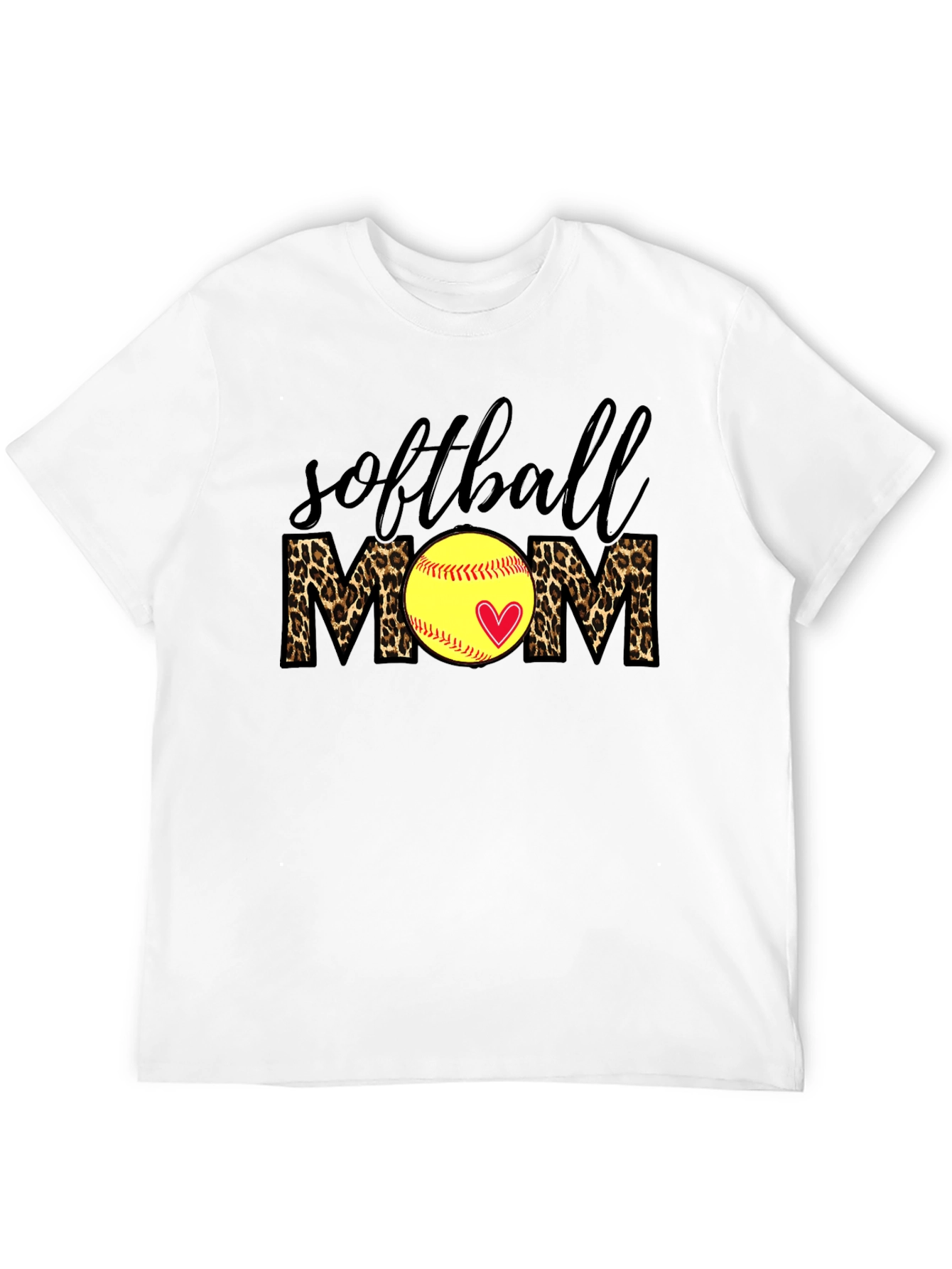 Softball Mom Leopard Print T-Shirt