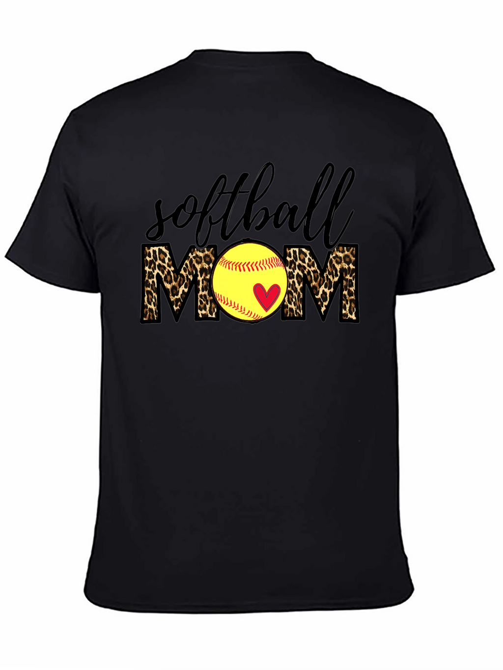 Softball Mom Leopard Print T-Shirt