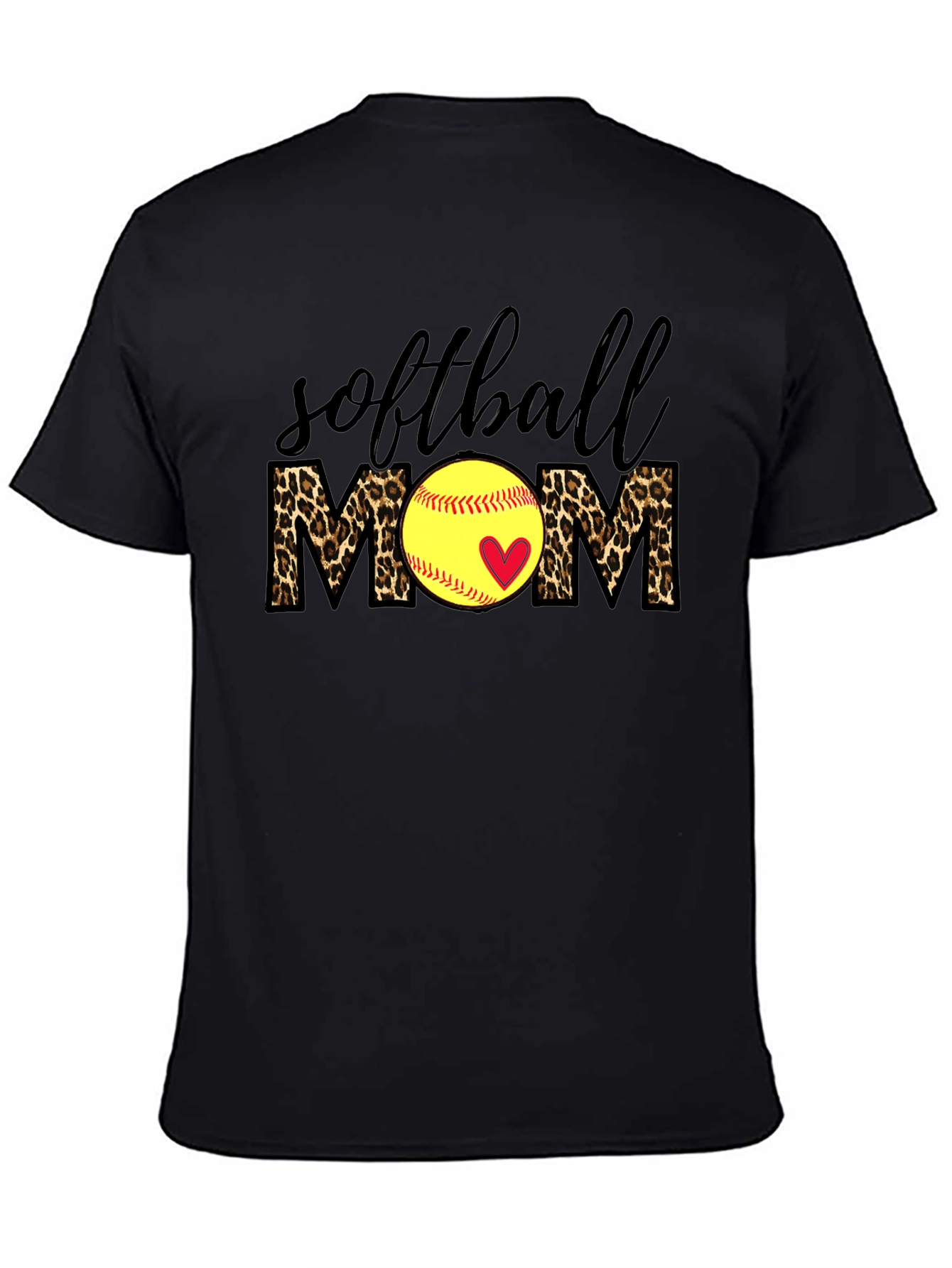Softball Mom Leopard Print T-Shirt