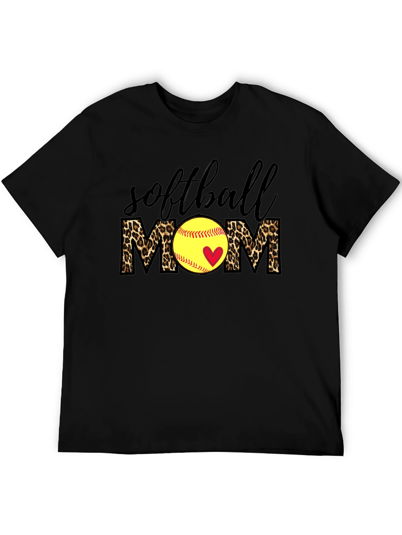 Softball Mom Leopard Print T-Shirt