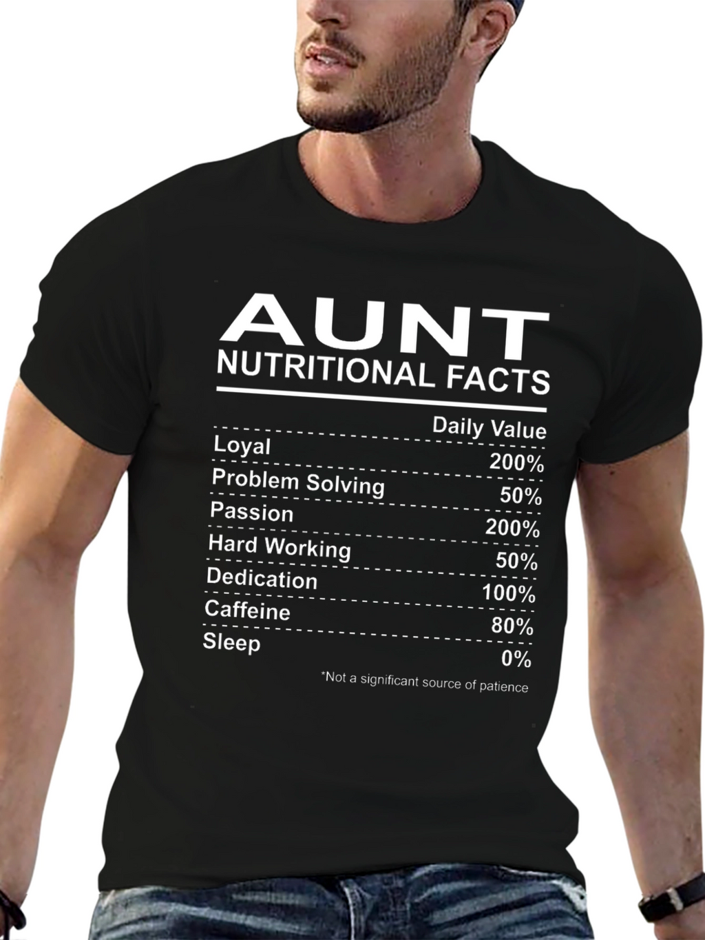 Aunt Nutritional Facts T-Shirt Funny Auntie Gift