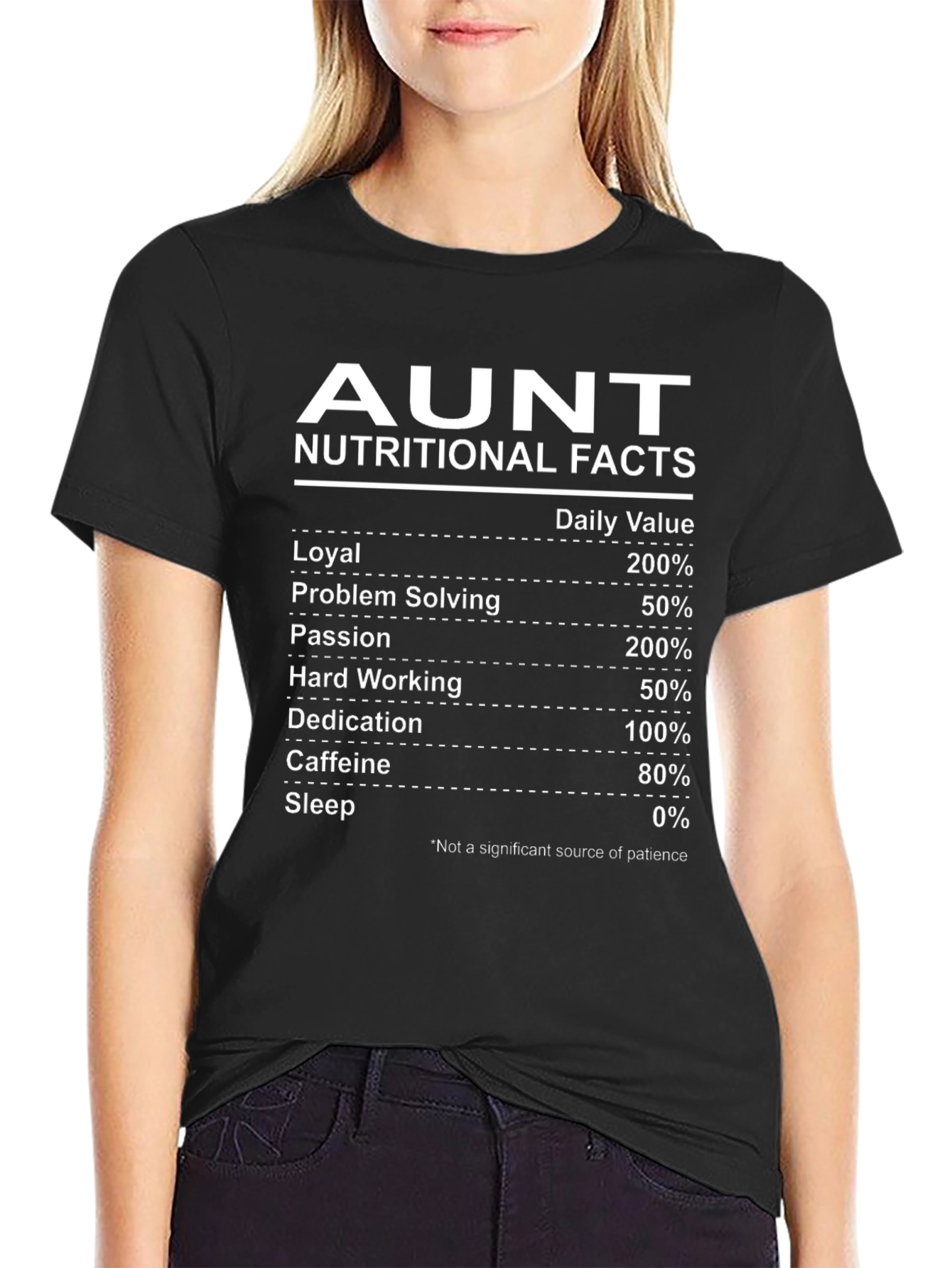 Aunt Nutritional Facts T-Shirt Funny Auntie Gift