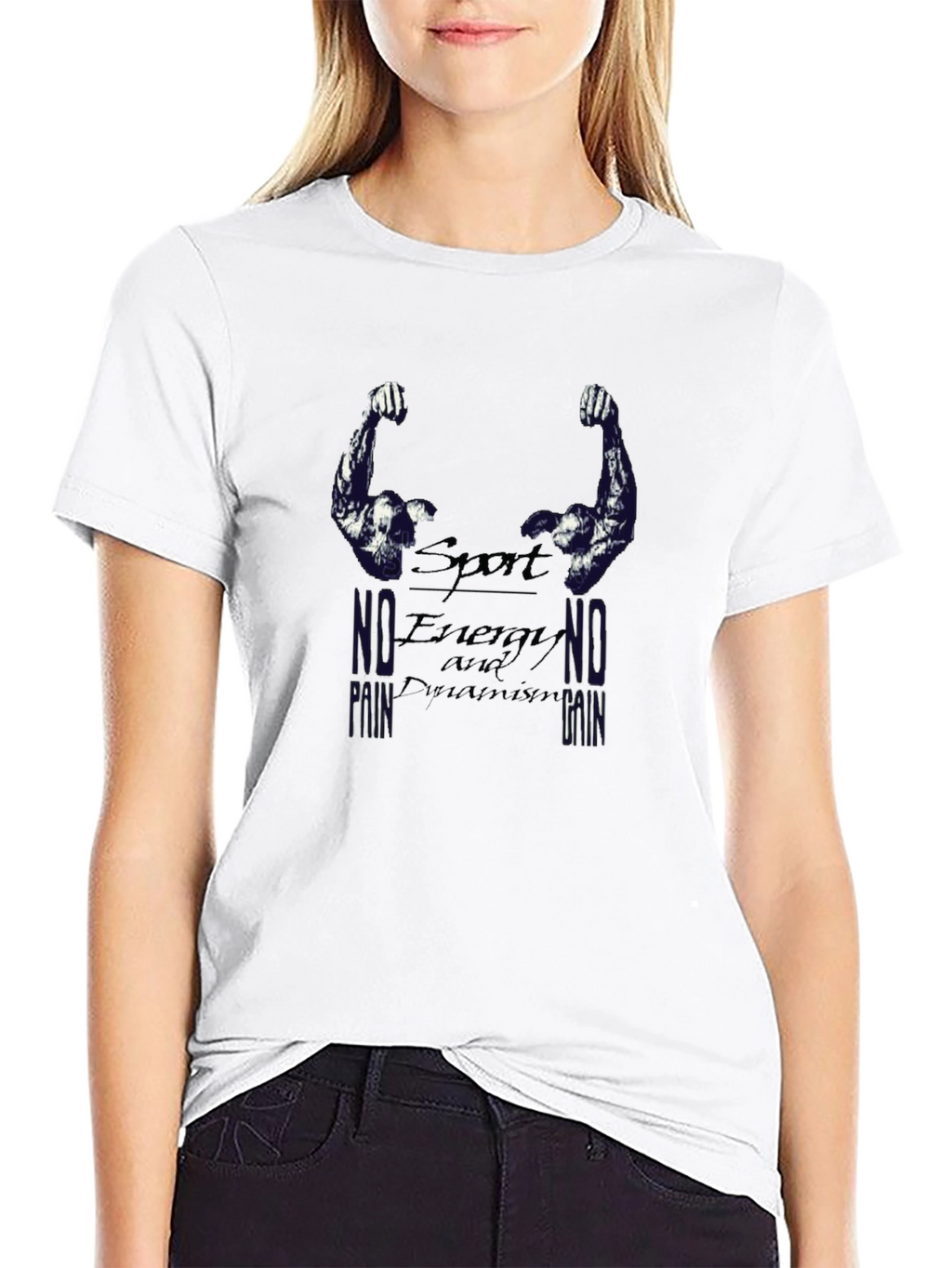 Sport Energy Dynamism Black Graphic T-Shirt