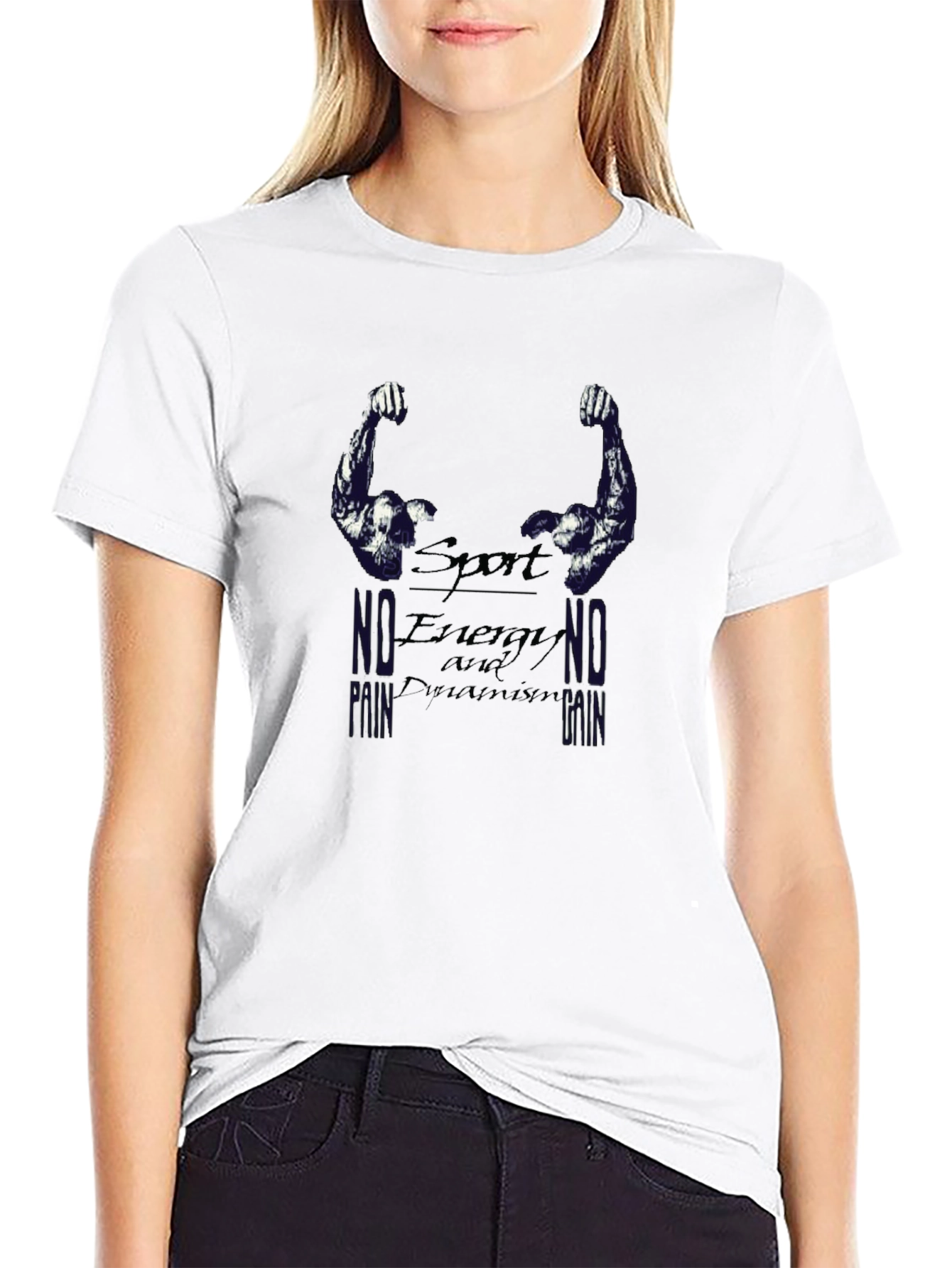 Sport Energy Dynamism Black Graphic T-Shirt