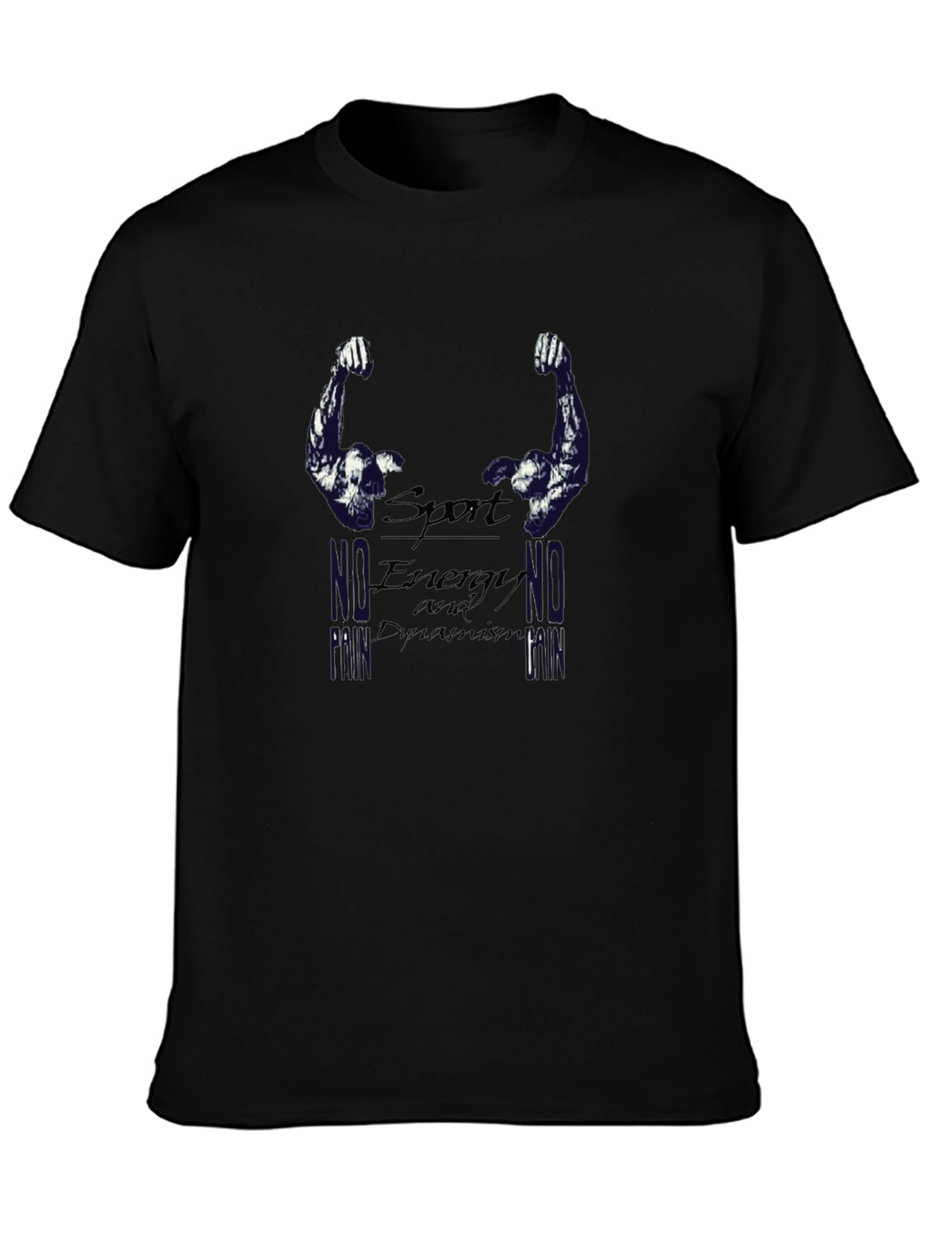 Sport Energy Dynamism Black Graphic T-Shirt