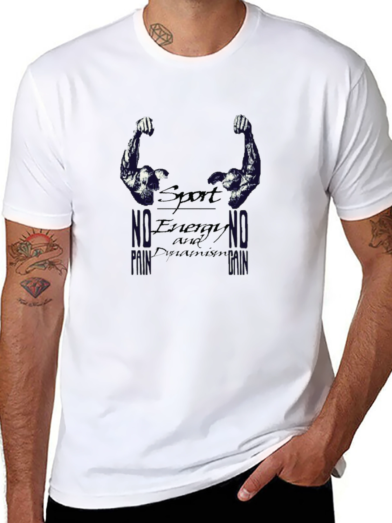 Sport Energy Dynamism Black Graphic T-Shirt