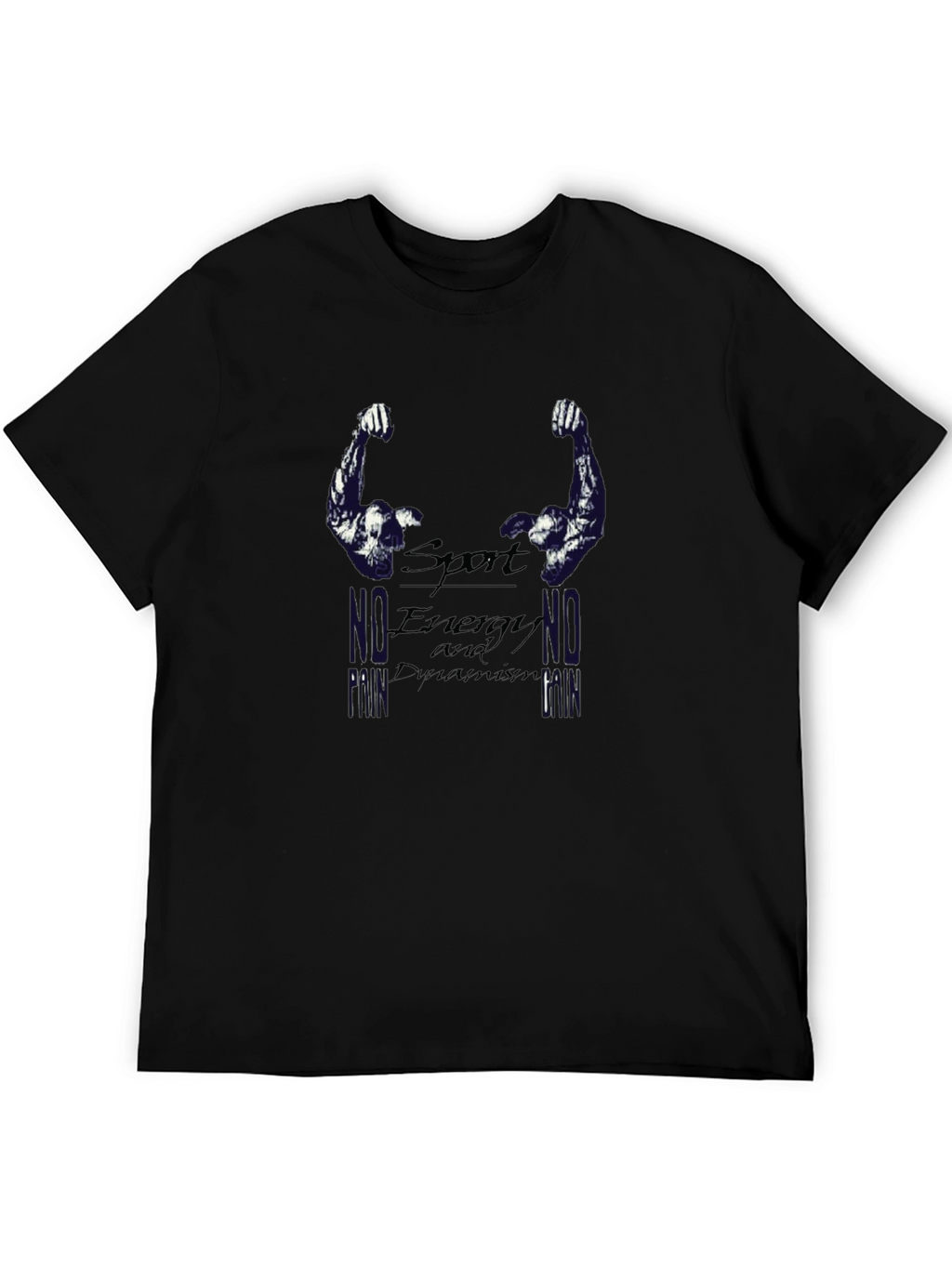Sport Energy Dynamism Black Graphic T-Shirt