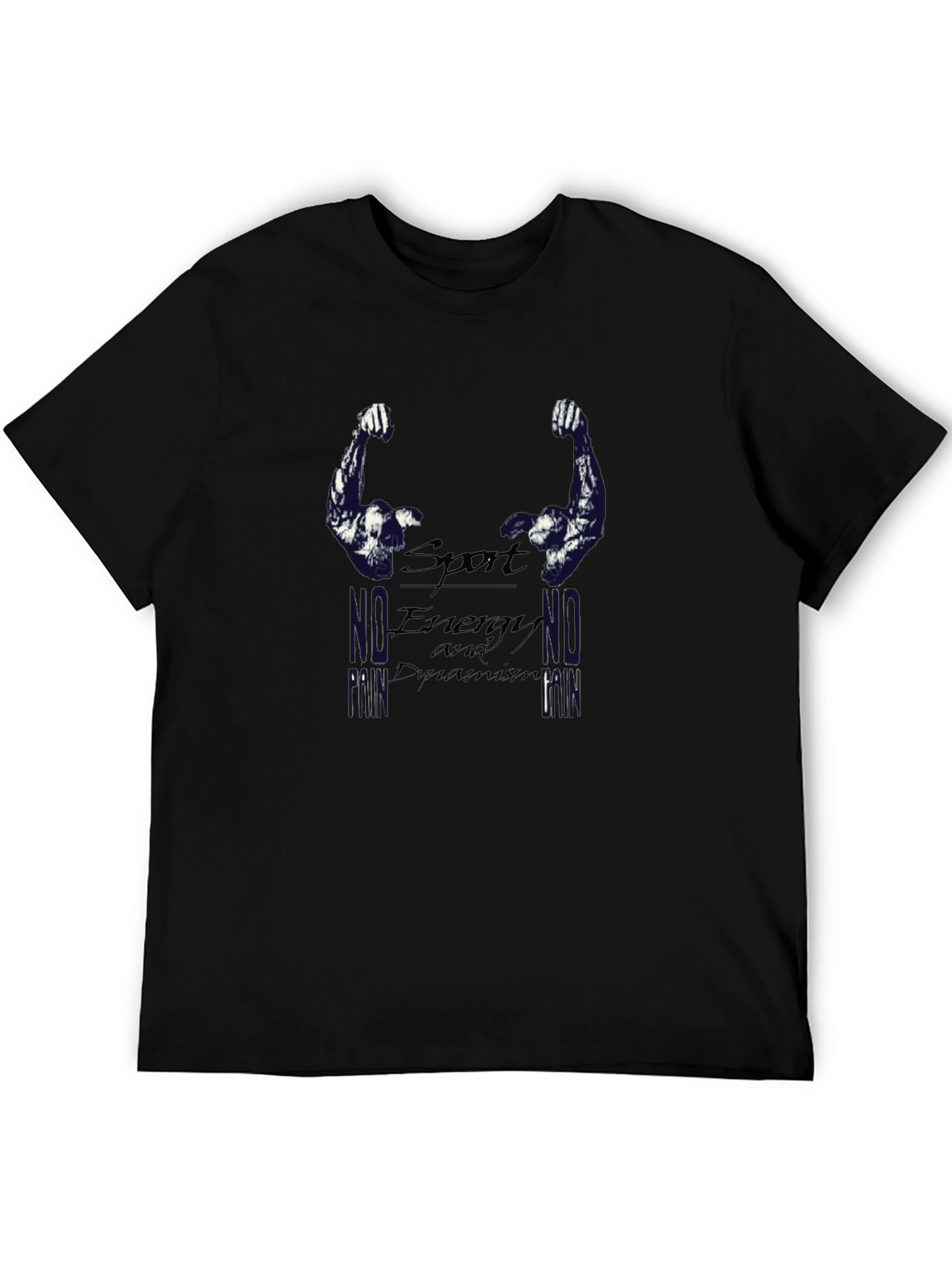 Sport Energy Dynamism Black Graphic T-Shirt