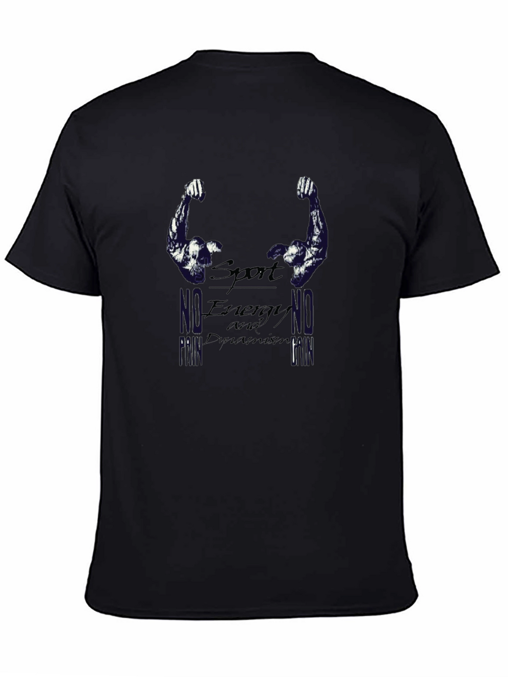Sport Energy Dynamism Black Graphic T-Shirt