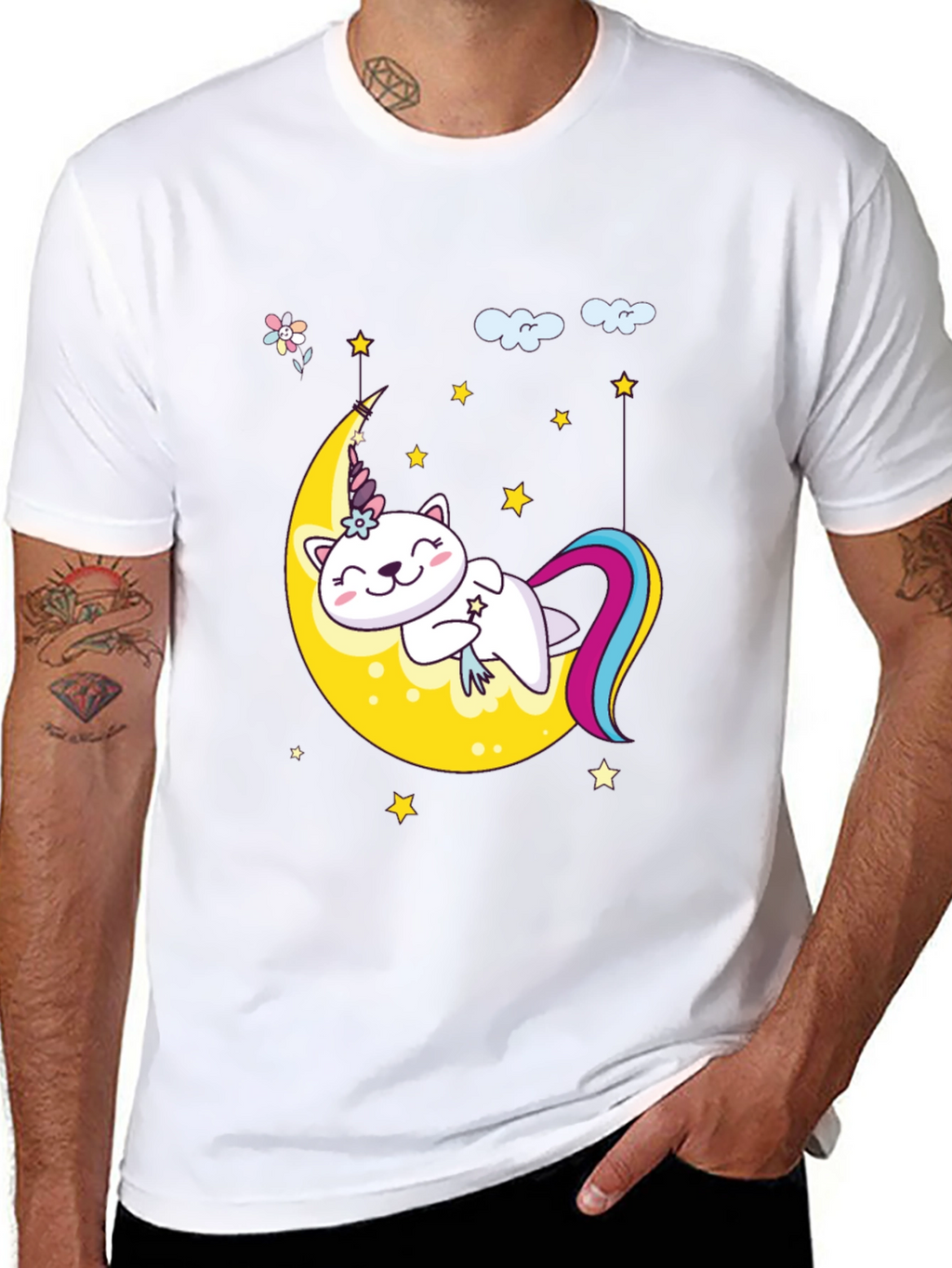 Cute Unicorn Cat Moon T-Shirt