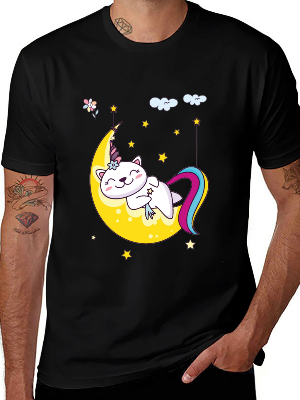 Cute Unicorn Cat Moon T-Shirt